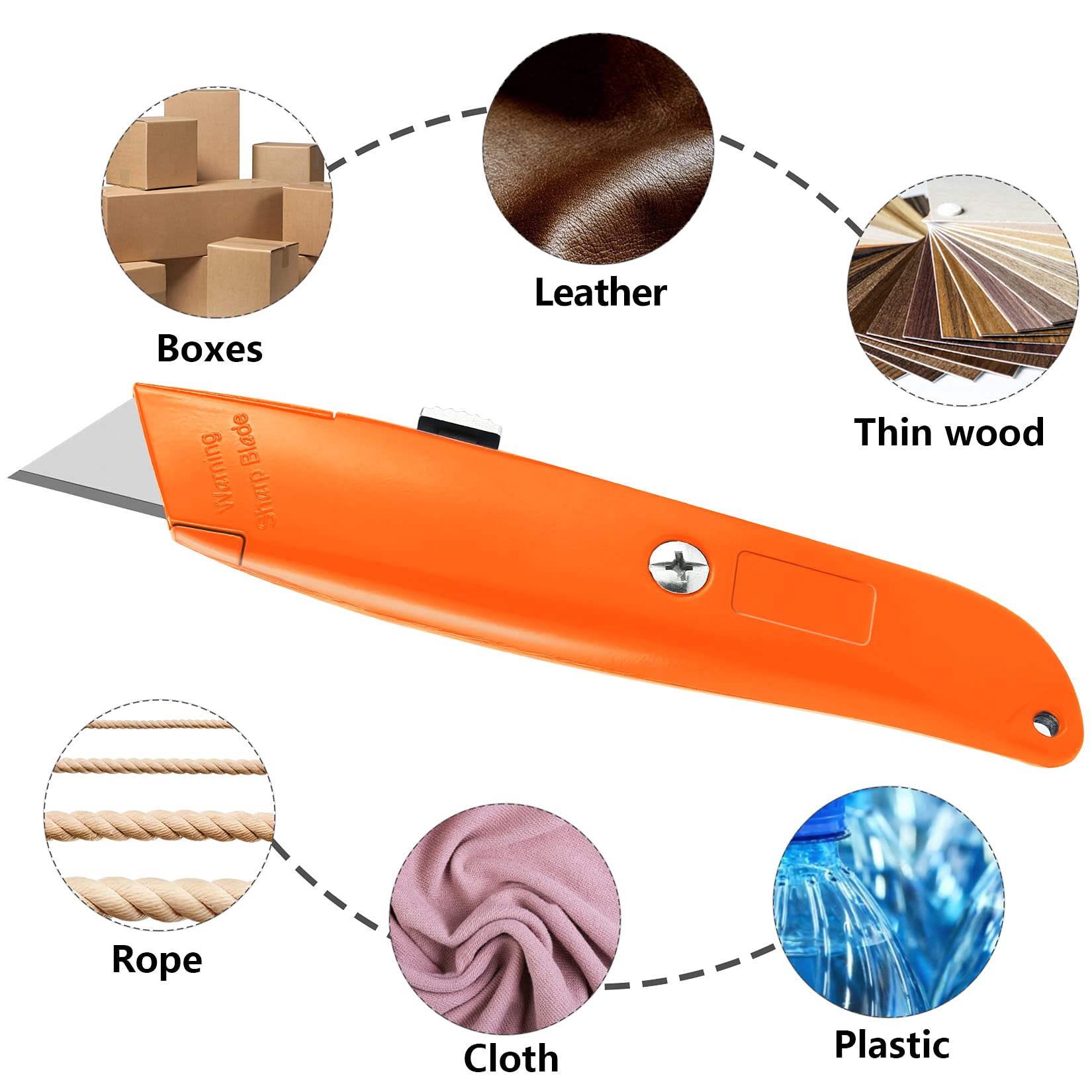 DIYSELF 2Pack Utility Knife Box Cutter Retractable Razor Blade Heavy Duty Box Cutters Knife PVC Pipe Cutter (Red)