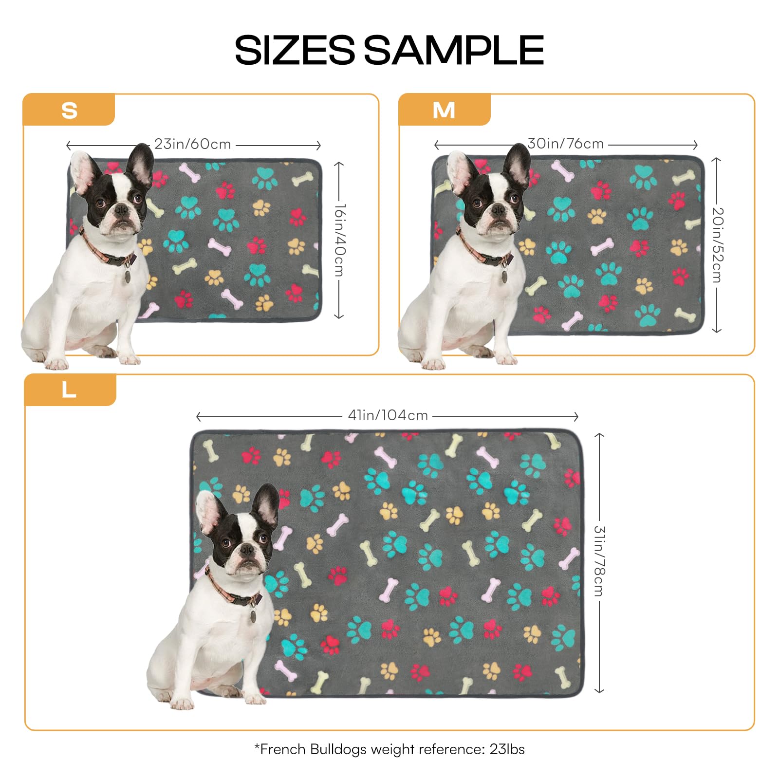 Luciphia 1 Pack 3 Blankets Fluffy Premium Fleece Pet Blanket Flannel Paw Printed Throw for Dog Cat(Small 23x16'', Grey/Brown/Blue)