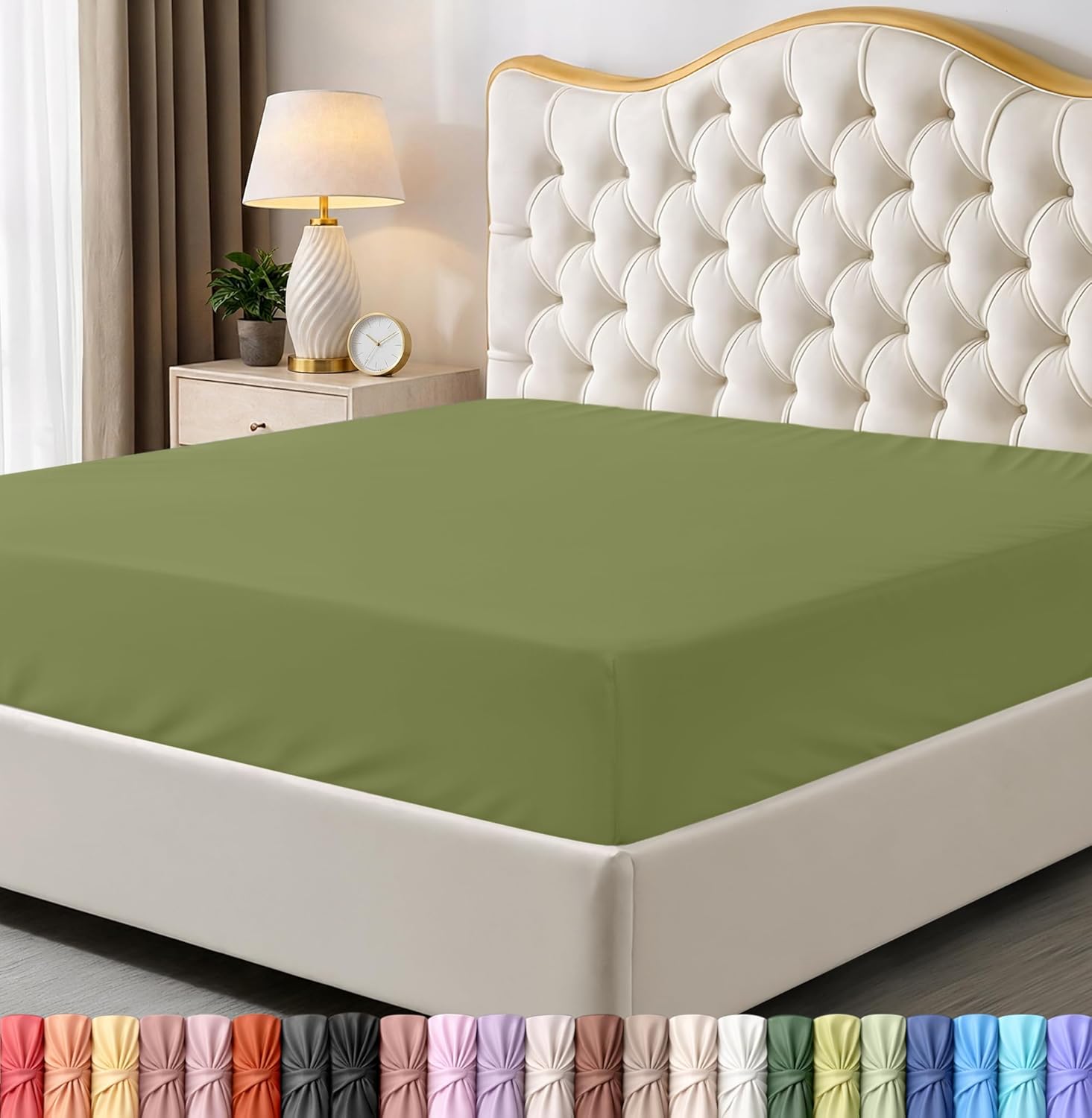 Utopia Bedding Queen Fitted Sheet - Bottom Sheet - Deep Pocket - Soft Microfiber - Shrinkage and Fade Resistant - Easy Care -1 Fitted Sheet Only (Beige)