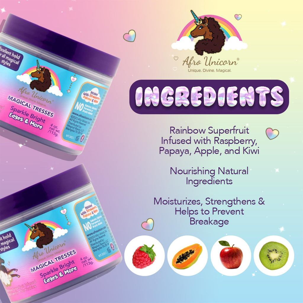 Afro Unicorn Curl Cream - Defining, Taming, and Softening Curly, Coily, and Wavy Hair Cream - Contains Coconut Oil - 3 Pack
