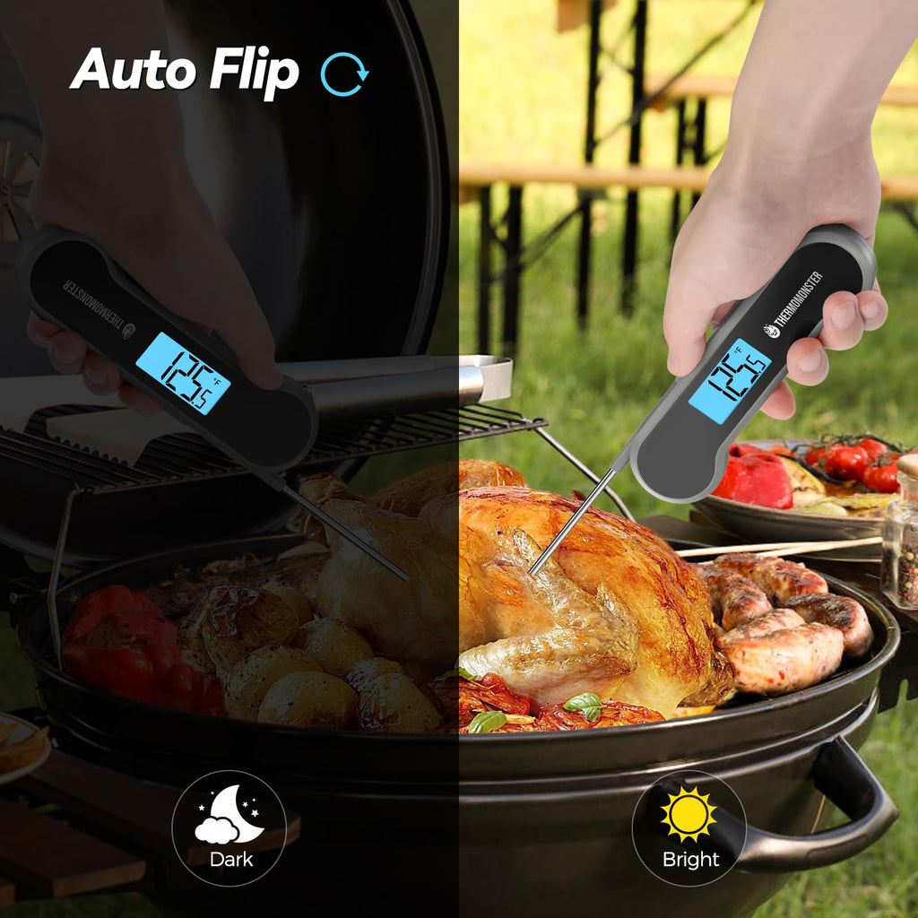 0.5 Sec Instant Read Meat Thermometer Digital with ±0.5℉ Precision, Food Thermometer for Cooking Kitchen Gadgets, Oven Grill Candy BBQ Essentials Accessories, Gifts for Him Dad Men Birthday, Red