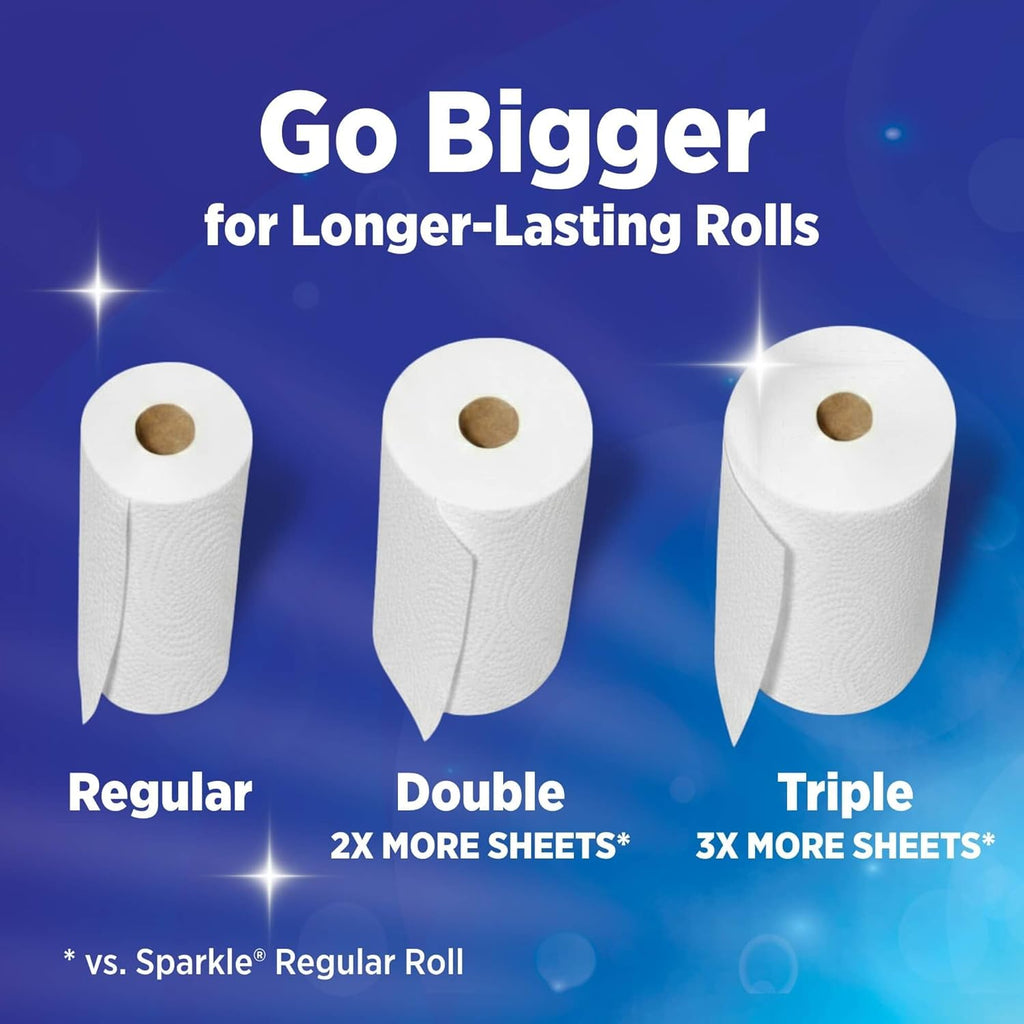 Sparkle Pick-A-Size Paper Towels, 24 Double Rolls (2,640 Sheets Total) - Strong 2-Ply Towels for Kitchen Cleanup and Everyday Messes