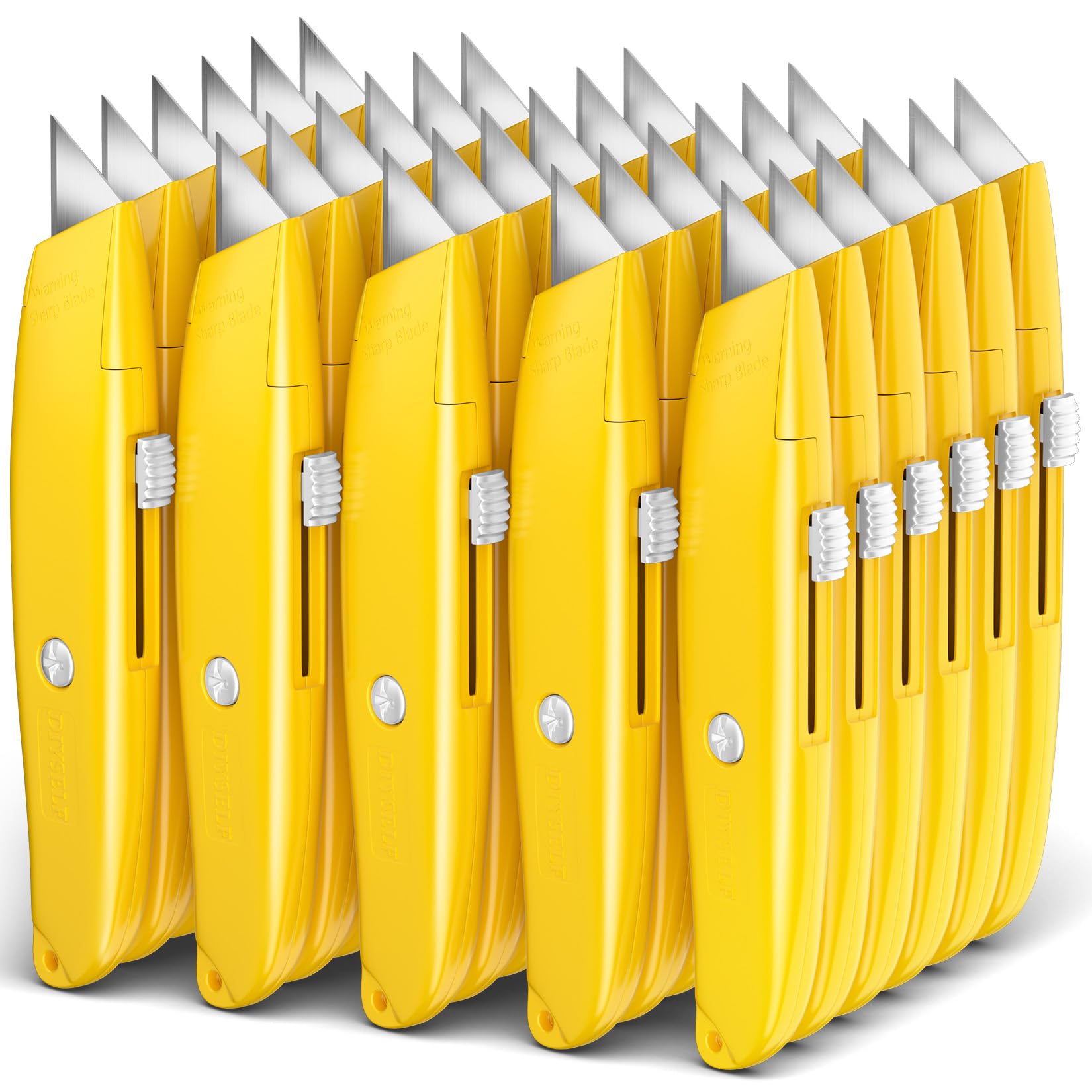 DIYSELF 2Pack Utility Knife Box Cutter Retractable Razor Blade Heavy Duty Box Cutters Knife PVC Pipe Cutter (Red)