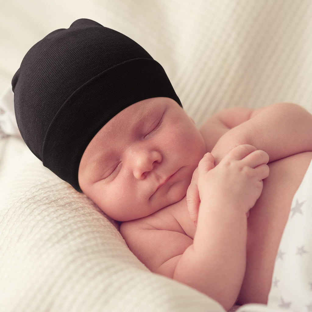 DRESHOW BQUBO 6 Pack Baby Beanie Hats for Unisex Infant Toddler Cotton Beanie Newborn Hospital Hat for Boys Girls 0-6 Months