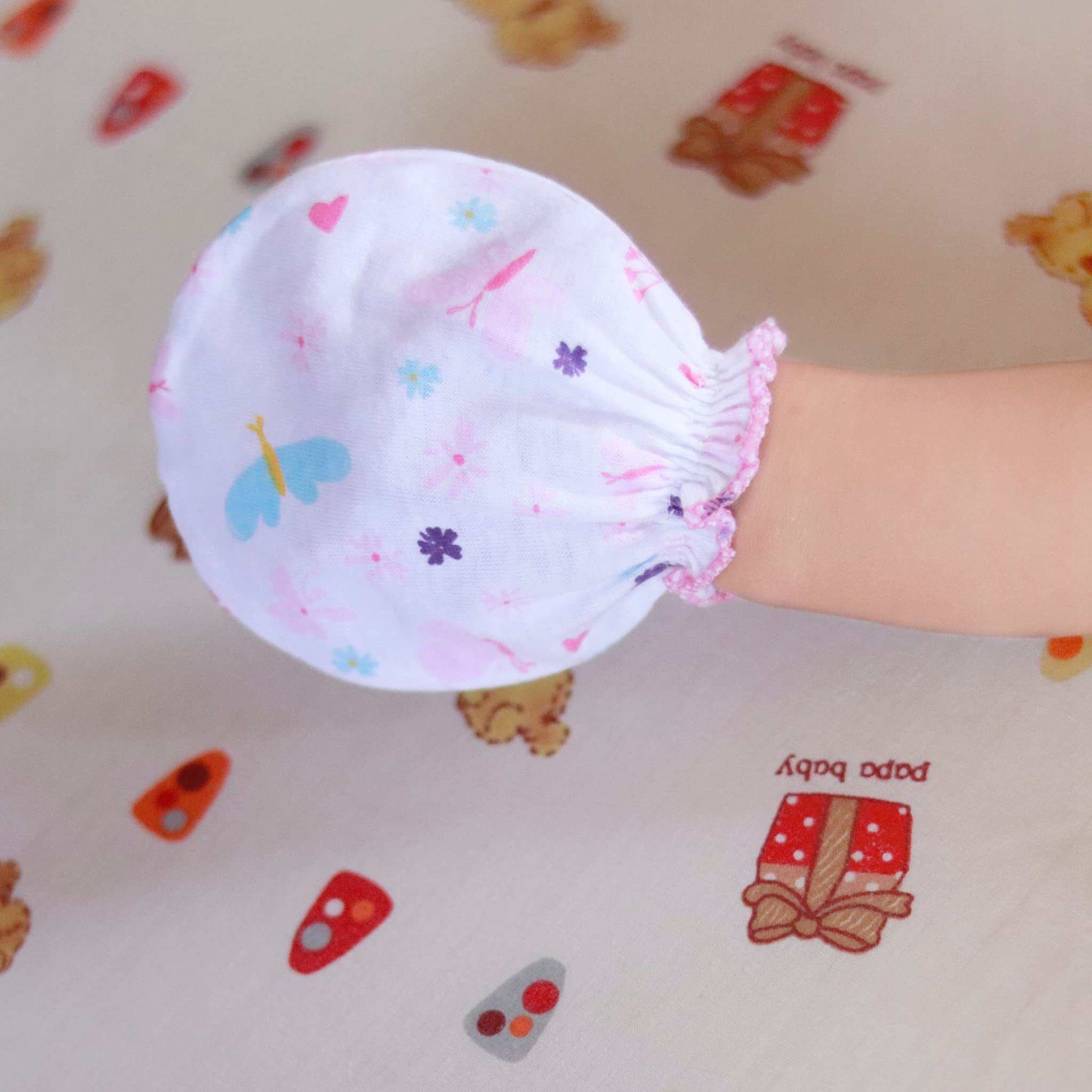 RATIVE Baby Mittens No Scratch Organic Cotton for Newborn 0-6 Months | Baby Essentials Must-Haves for Boys & Girls