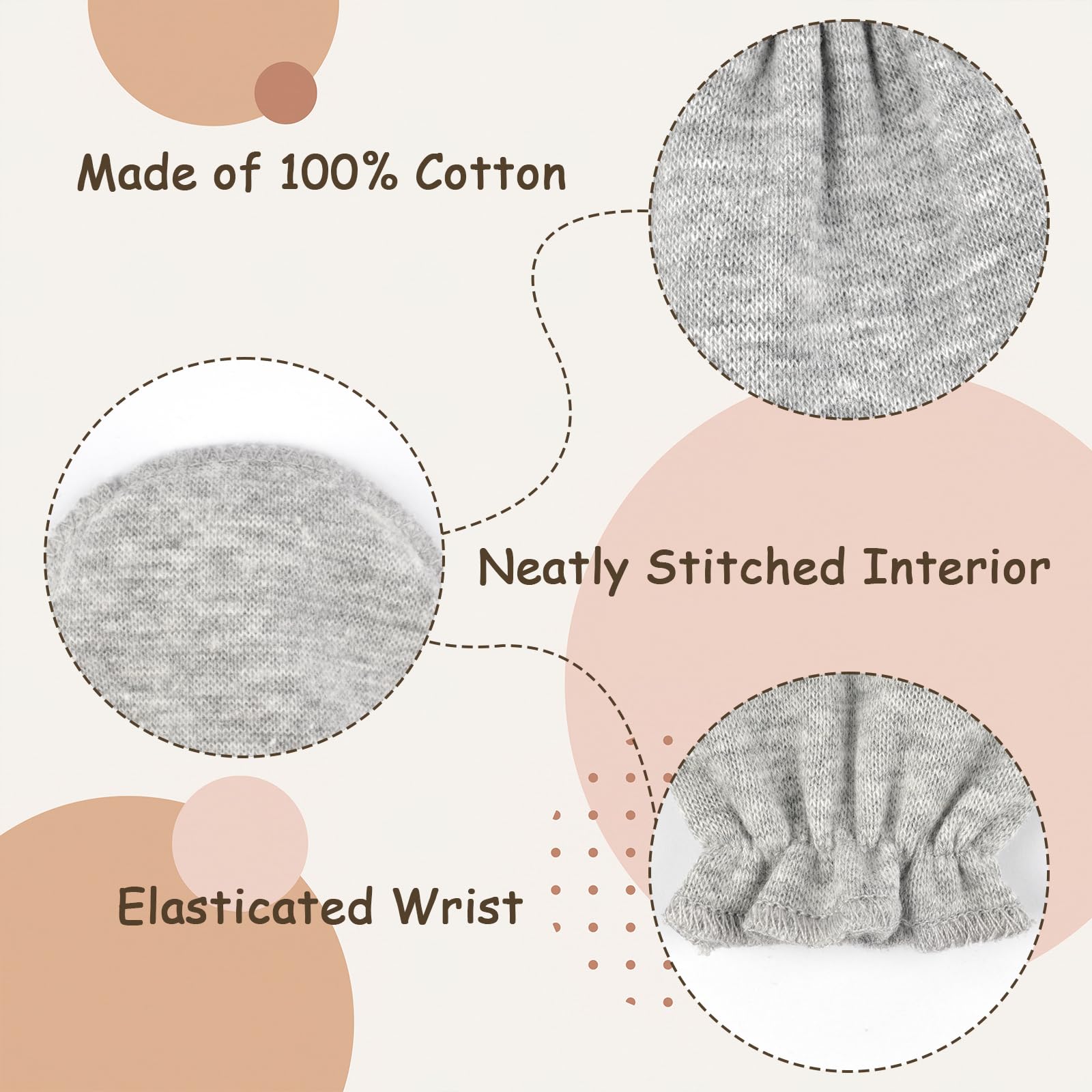 Hoiny 8 Pairs Baby Mittens Unisex, Newborn Mittens No Scratch Cotton Mitten, Newborn Essentials for 0-6 Months Boys Girls