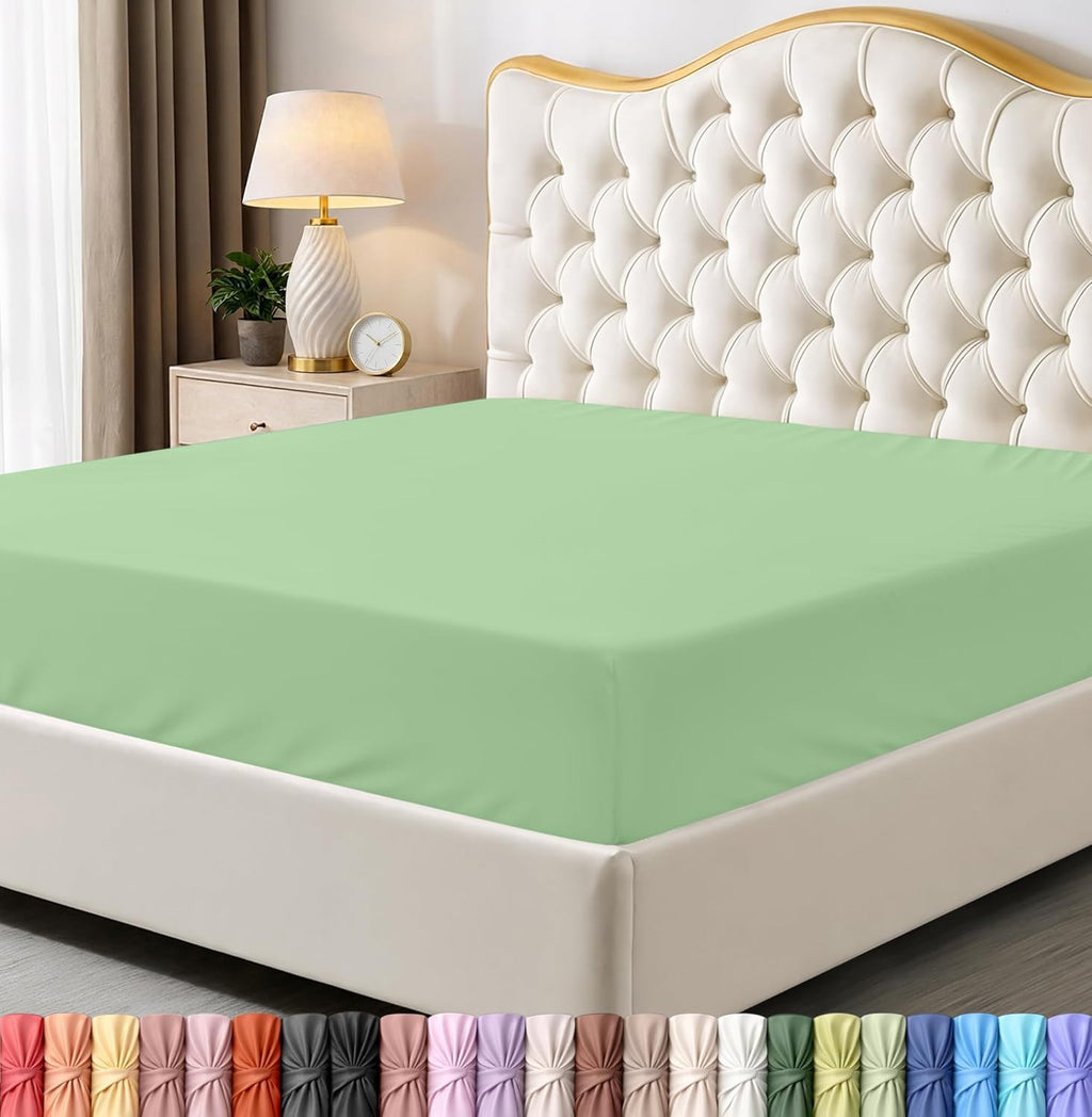 Utopia Bedding Queen Fitted Sheet - Bottom Sheet - Deep Pocket - Soft Microfiber - Shrinkage and Fade Resistant - Easy Care -1 Fitted Sheet Only (Beige)