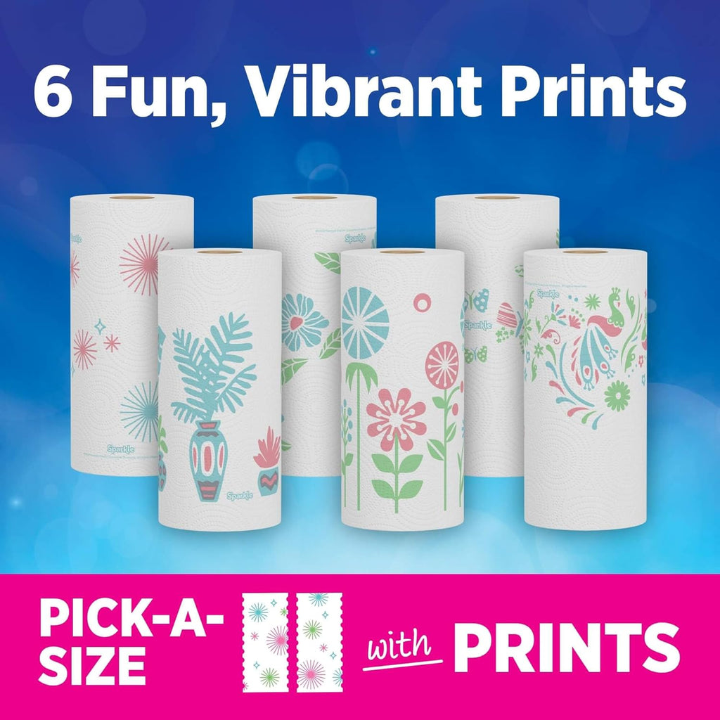 Sparkle Pick-A-Size Paper Towels, 24 Double Rolls (2,640 Sheets Total) - Strong 2-Ply Towels for Kitchen Cleanup and Everyday Messes