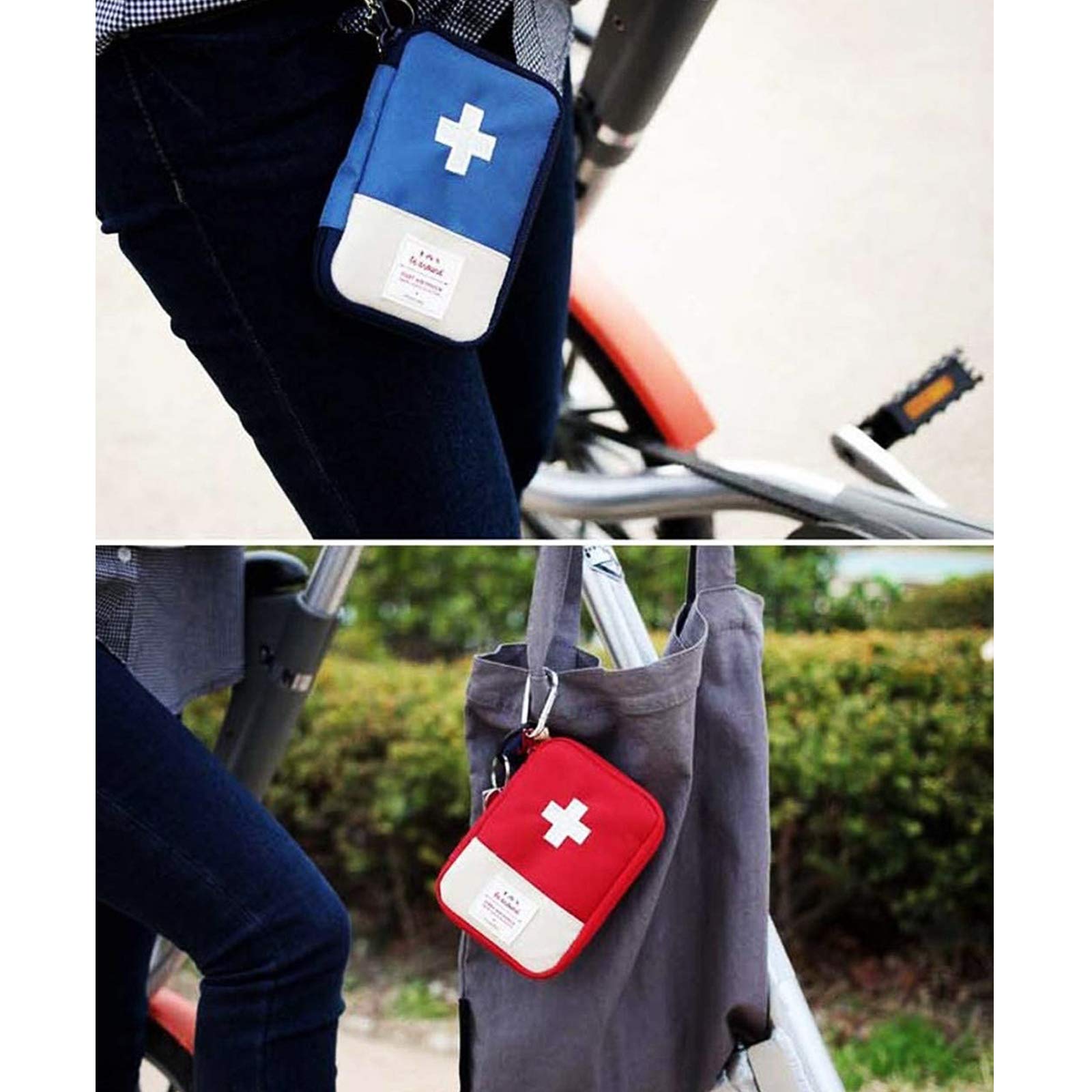 PenyaZo First Aid Bag - First Aid Kit Bag Empty for Home Outdoor Travel Camping Hiking, Mini Empty Medical Storage Bag Portable Pouch (Red)