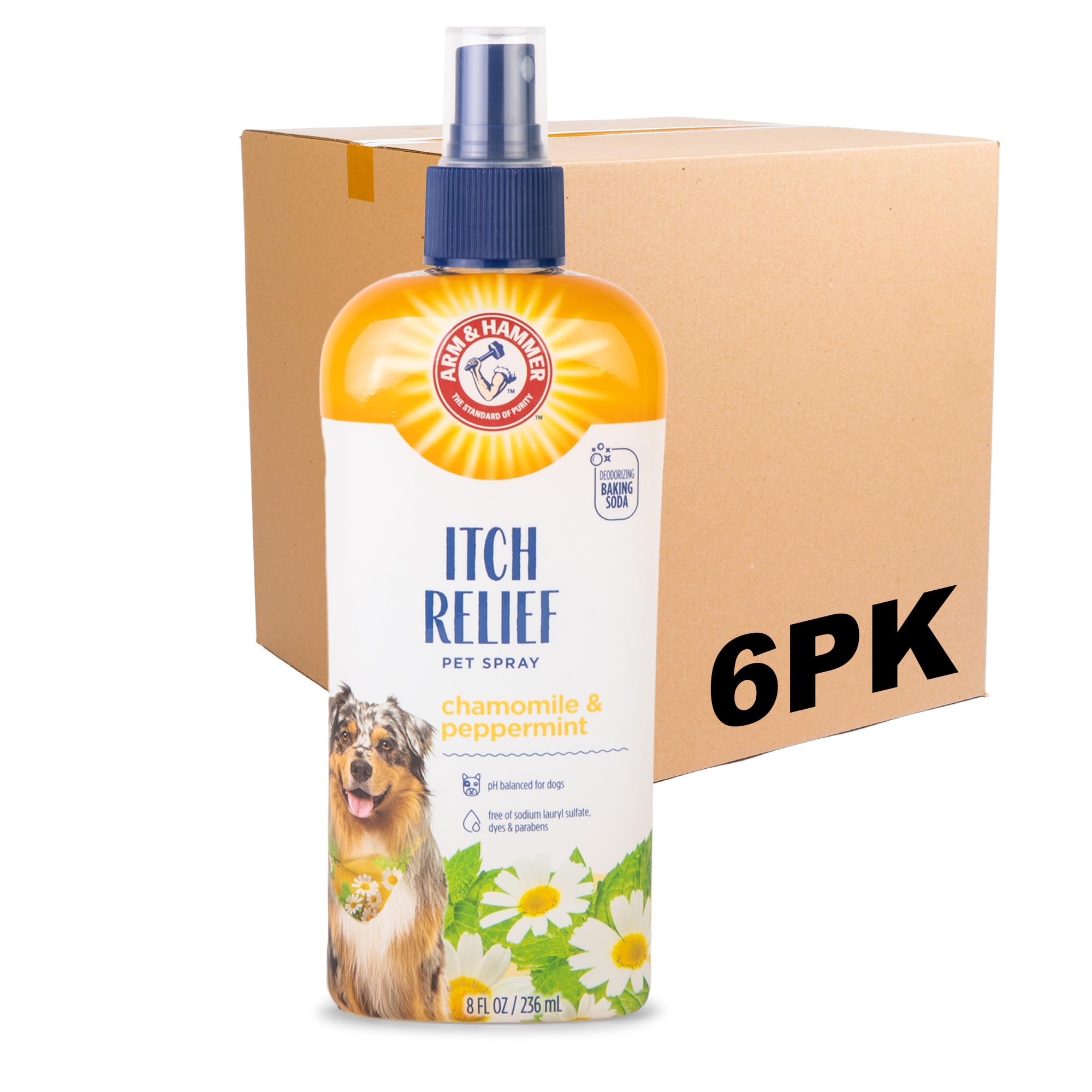 Arm & Hammer for Pets Itch Relief Spray for Dogs - Dog Itch Relief with Baking Soda Chamomile & Peppermint Scent - Professional Dog Skin Care - Anti Itch Spray for Dogs, Itchy Dog Skin Relief 8oz