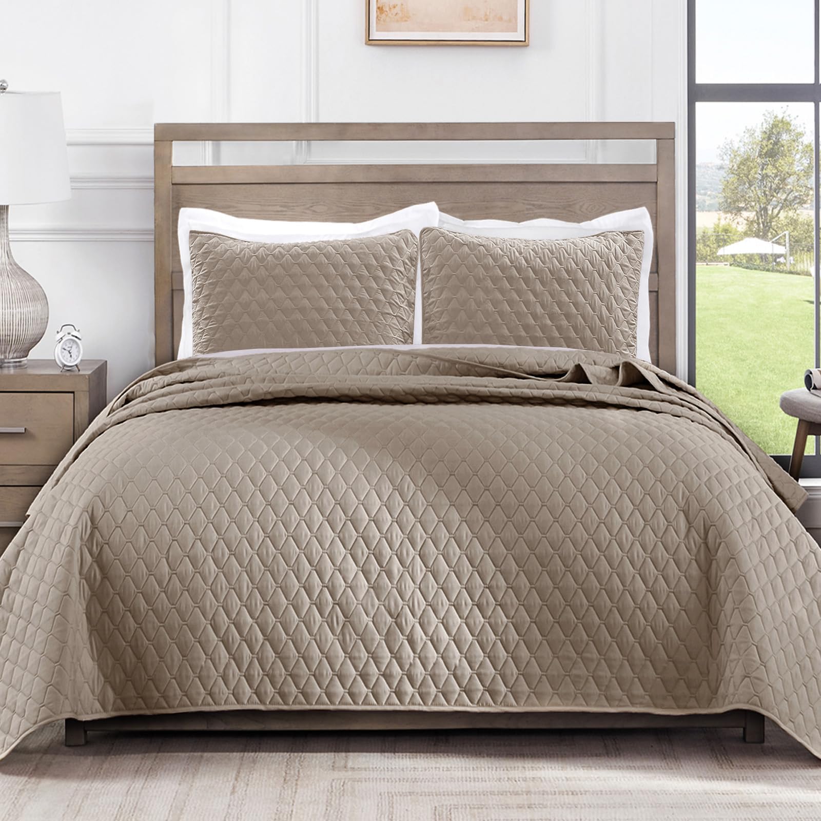 Exclusivo Mezcla Reversible Full Queen Quilt Bedding Set with Pillow Shams, Lightweight Quilts Queen Size, Soft Bedspreads Bed Coverlets for All Seasons - (Lilac Ash, 90"x96")