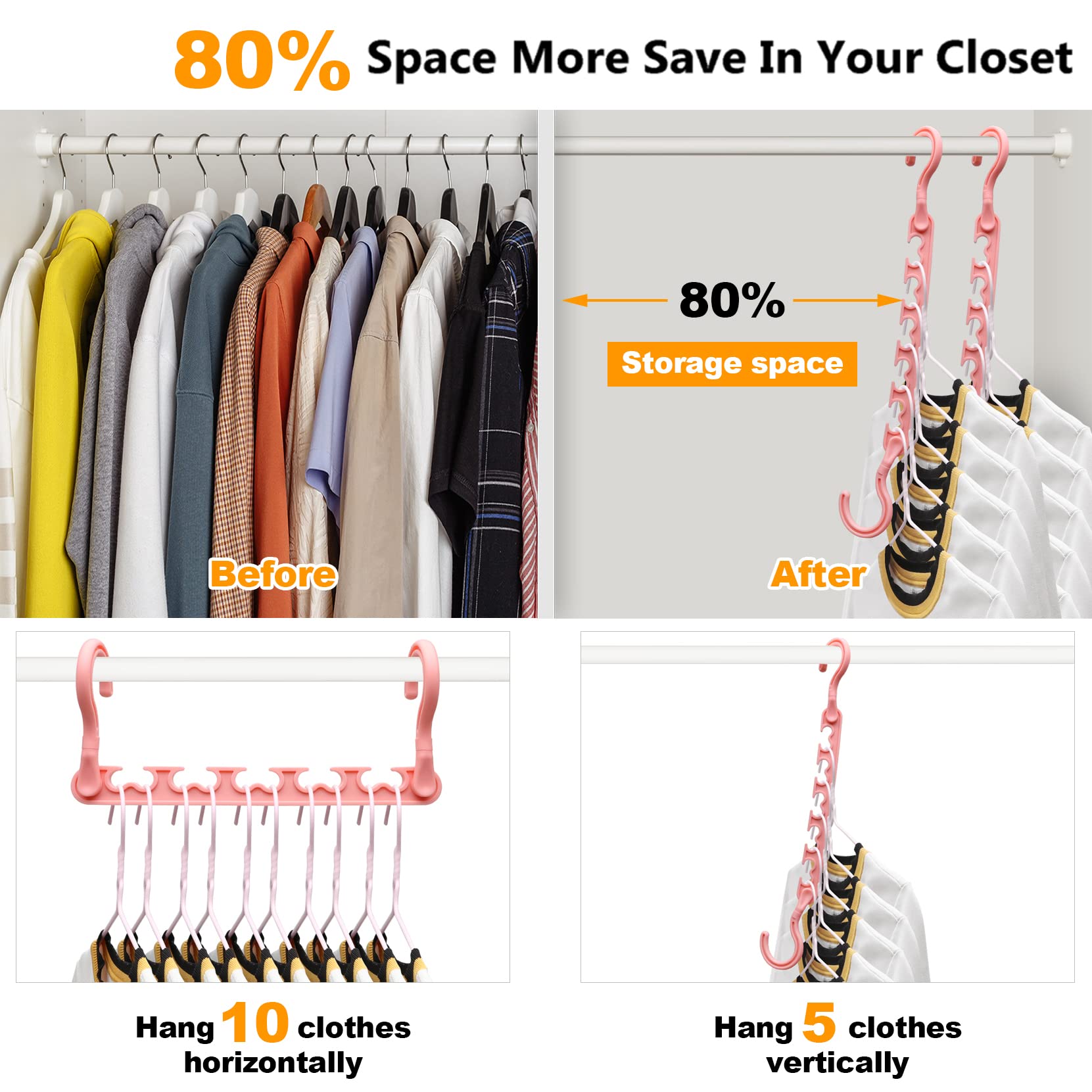 8-Pack-Closet-Organizers-and-Storage,Sturdy Organization-and-Storage-Hangers-Space-Saving for Wardrobe,Dorm-Room-Essentials for College Students Girls Smart Clothes Hanger