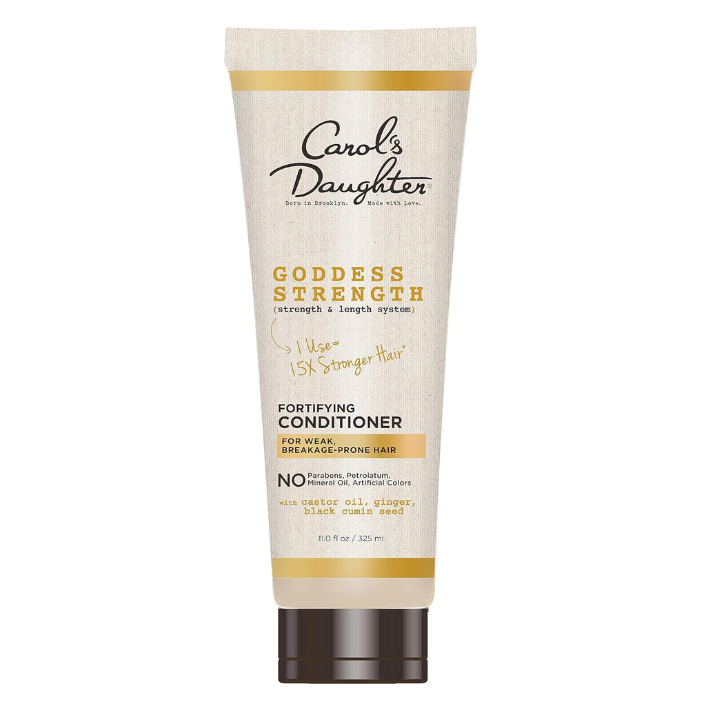Carol's Daughter Goddess Strength Fortifying Conditioner For Wavy, Coily and Curly Hair, Sulfate Free Conditioner with Castor Oil for Weak Hair, 11 Fl Oz