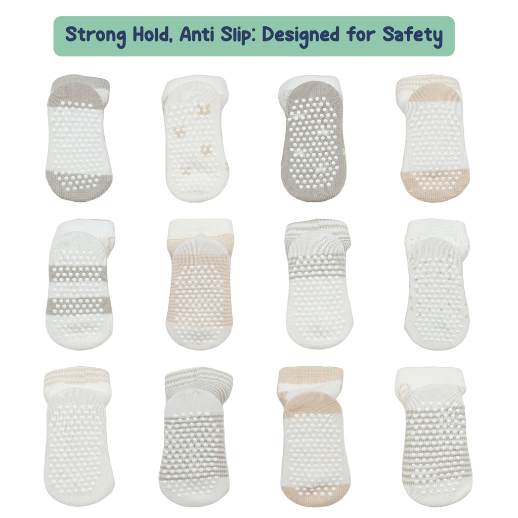 Mother's Choice Organic Cotton Baby Socks Infant 0-6 Months - 12 pairs Soft, Cozy, and Gentle Newborn Socks for Girls & Boys, Perfect Baby Gift for Everyday Wear, and Infant Comfort