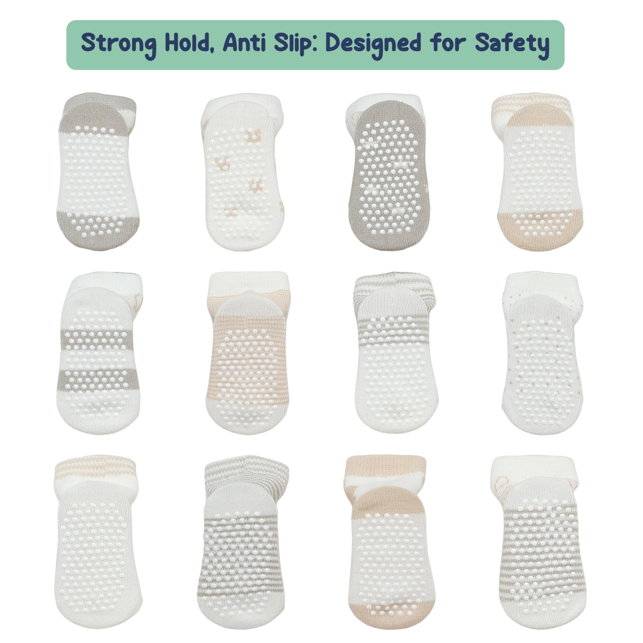 Mother's Choice Organic Cotton Baby Socks Infant 0-6 Months - 12 pairs Soft, Cozy, and Gentle Newborn Socks for Girls & Boys, Perfect Baby Gift for Everyday Wear, and Infant Comfort