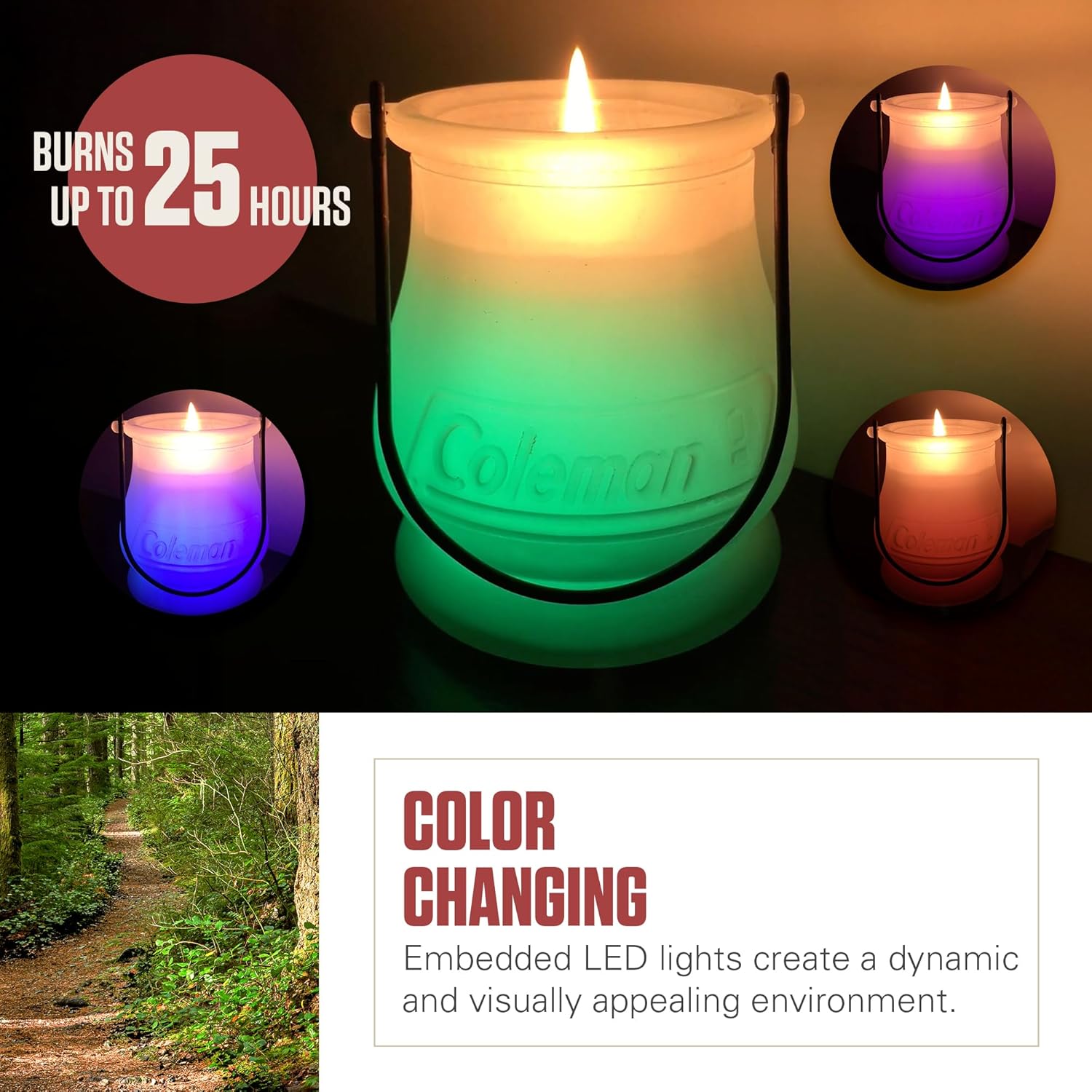 Coleman Color Changing LED Citronella Outdoor Scented Candle