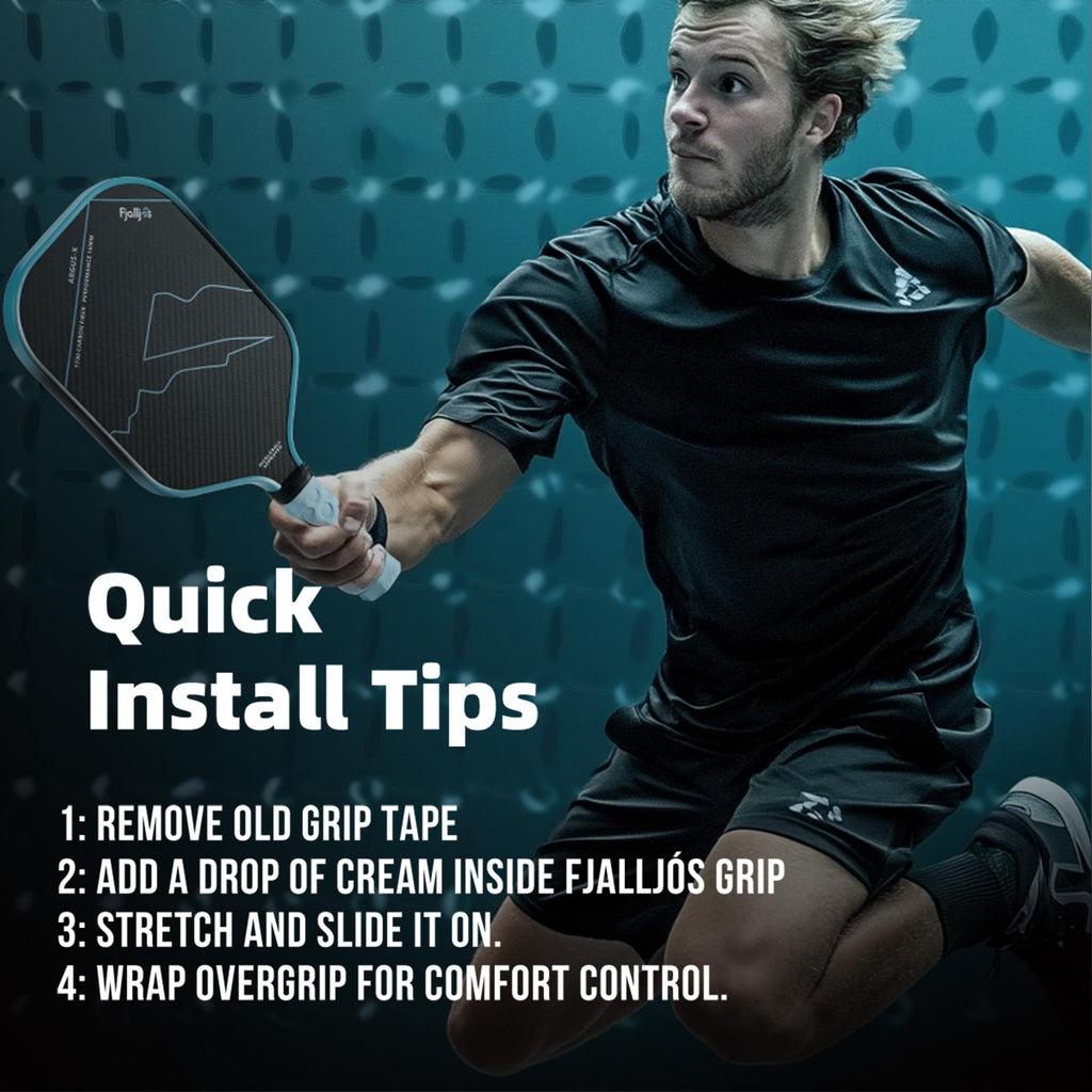 Pickleball Paddle Grip 2 Pack - 5.25" Enhanced Grips for Pickle Ball Grips with Vibration Reduction & Finger Support