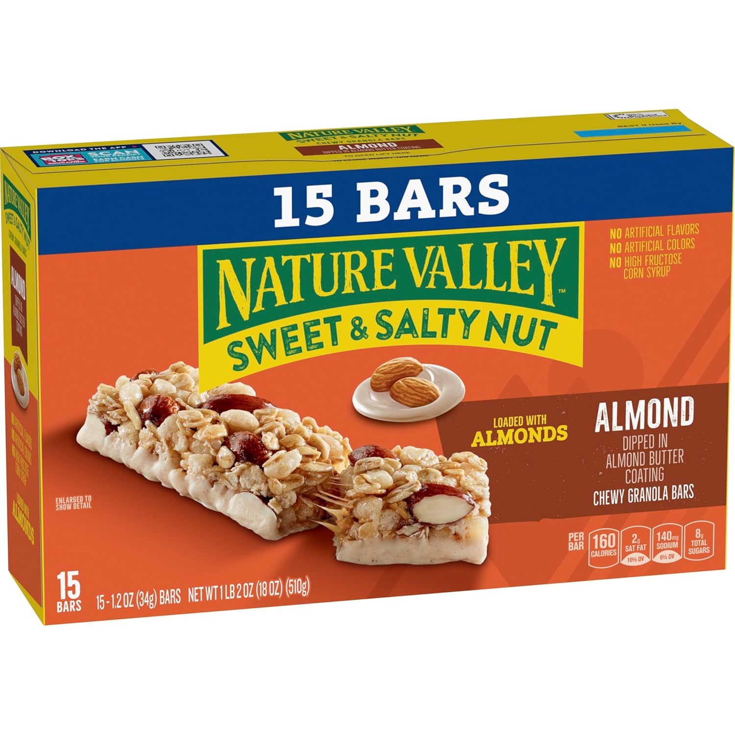Nature Valley Sweet and Salty Nut Granola Bars, Peanut, 15 Bars, 18 oz