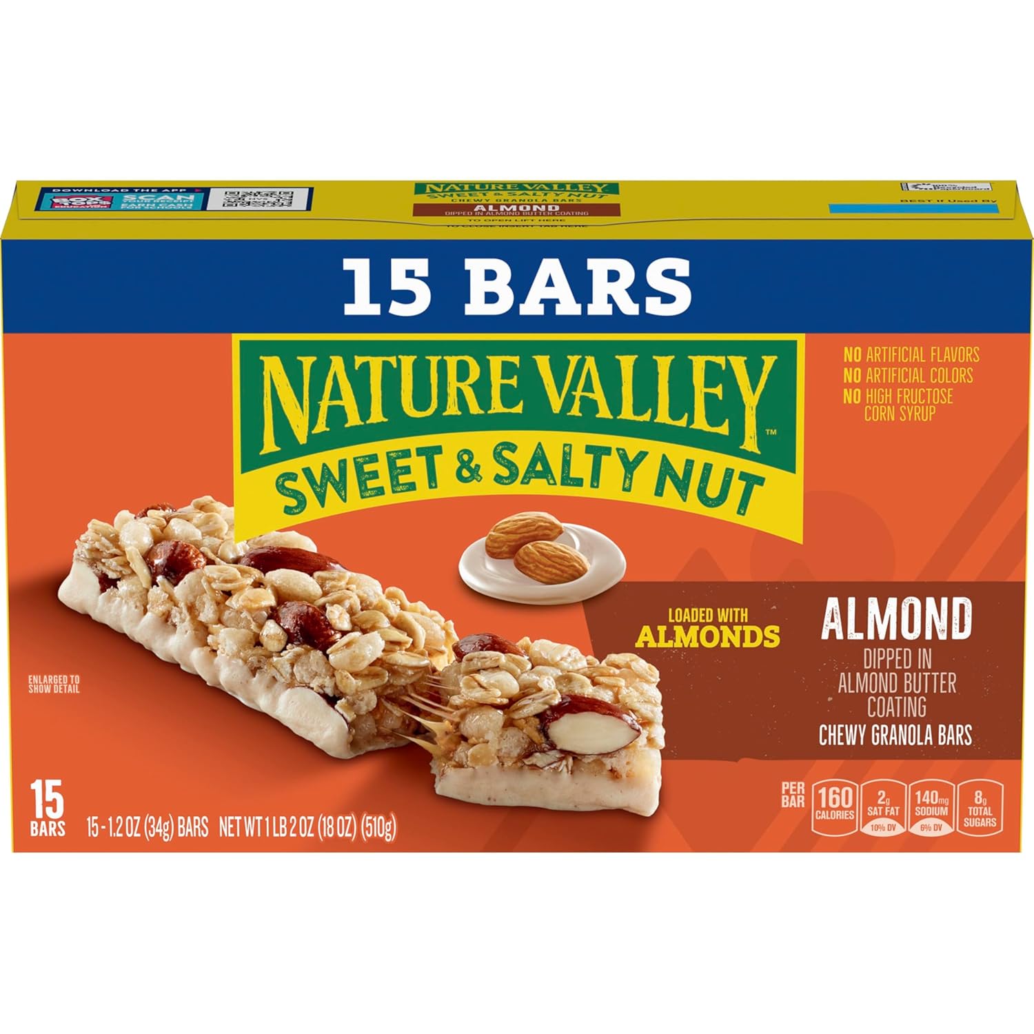Nature Valley Sweet and Salty Nut Granola Bars, Peanut, 15 Bars, 18 oz