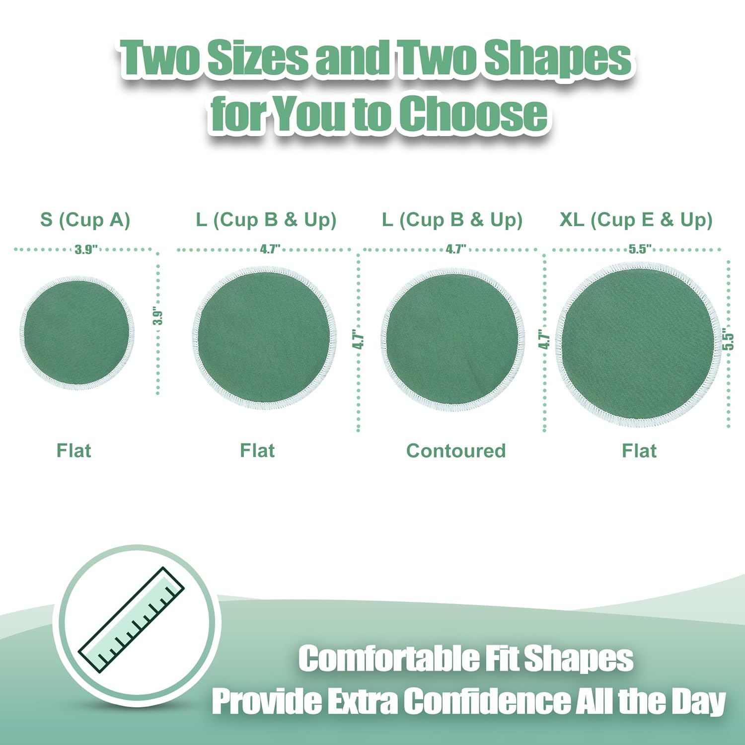 wegreeco Nursing Breast Pads (14 Pack) + Laundry Bag & Travel Storage Bag, 4.7 inch Option - Washable & Reusable Breastfeeding Nursing Pads (Mild, Large)