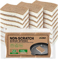 AIDEA Sponges Non Scratch, 24Count, Natural Sponge for Non Stick Cookware, Sponges Kitchen, Cellulose Scrub Sponge for Dishes, Cleaning Power for Kitchen, Bathroom, Household