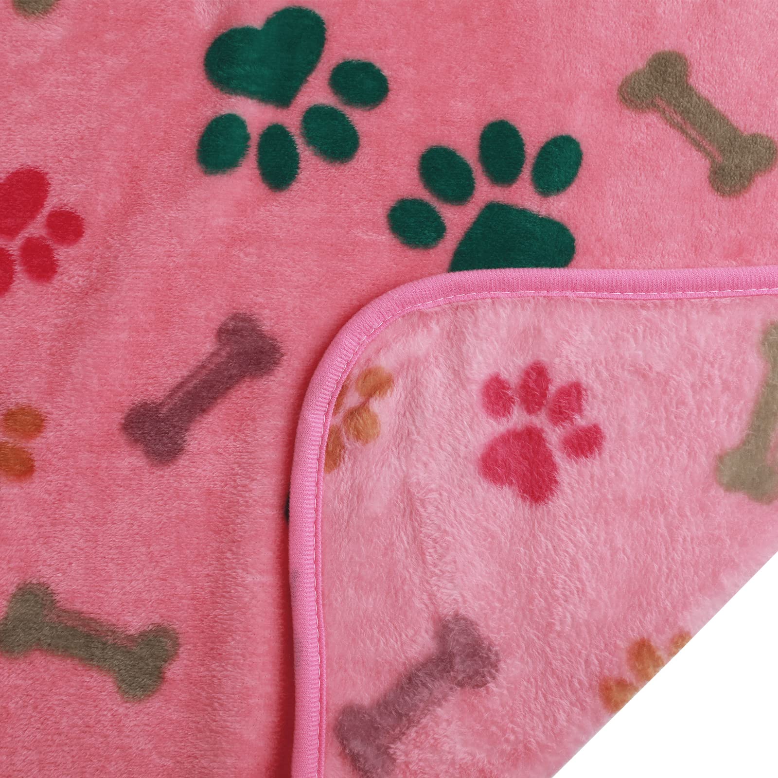 Luciphia 1 Pack 3 Blankets Fluffy Premium Fleece Pet Blanket Flannel Paw Printed Throw for Dog Cat(Small 23x16'', Grey/Brown/Blue)