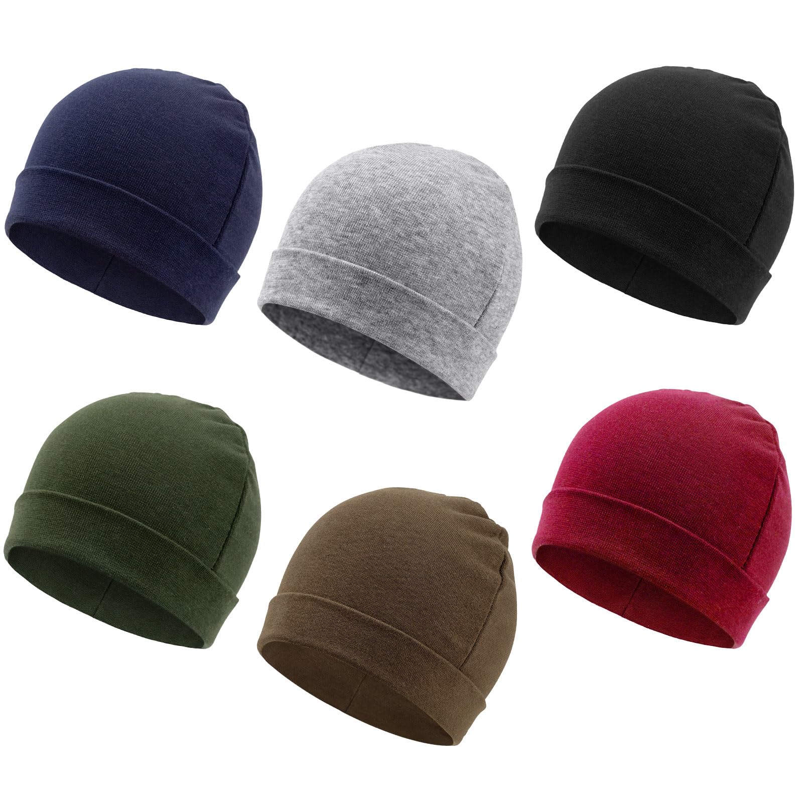 DRESHOW BQUBO 6 Pack Baby Beanie Hats for Unisex Infant Toddler Cotton Beanie Newborn Hospital Hat for Boys Girls 0-6 Months