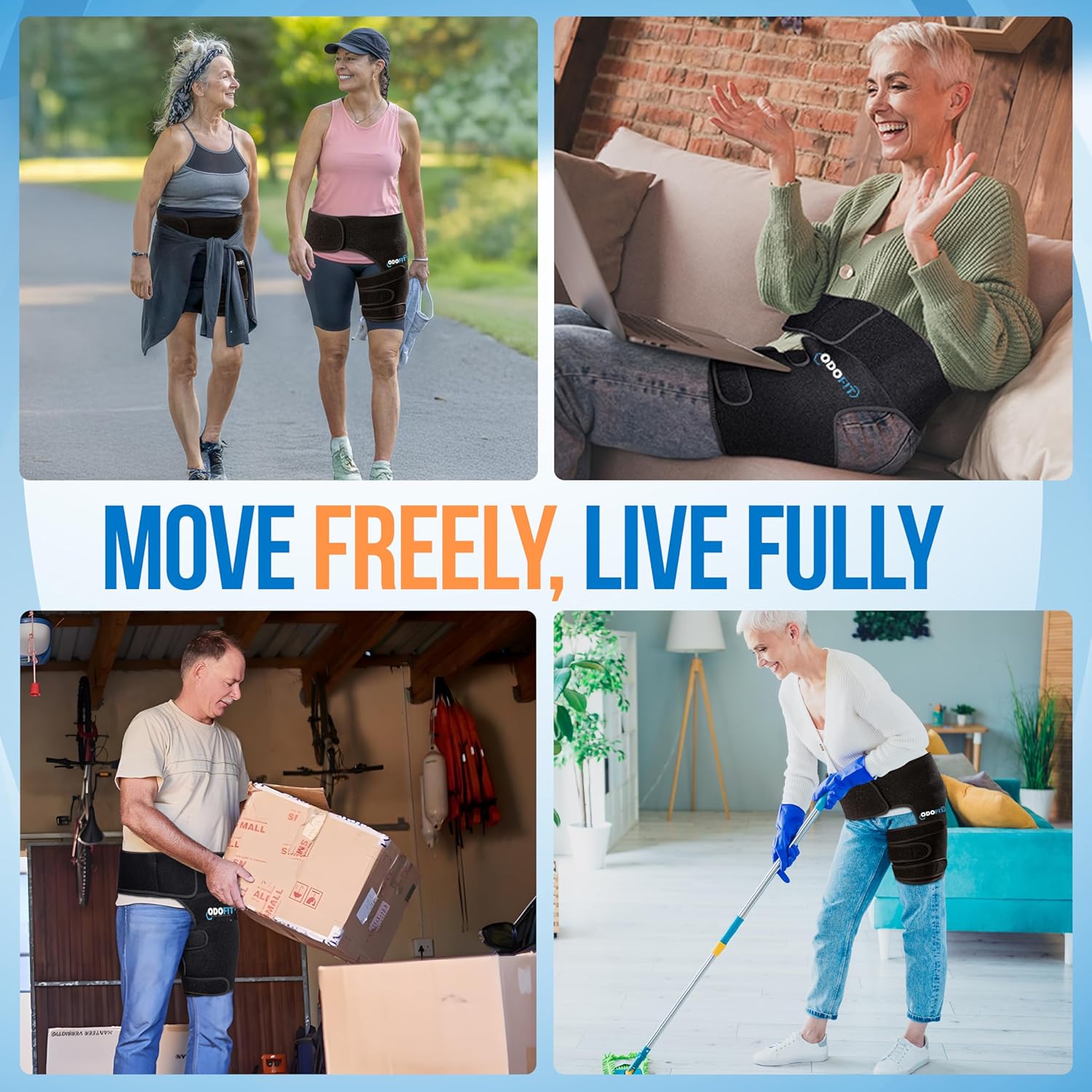 5 in 1 Hip Brace for Women Men Sciatica Pain Relief Devices - Adjustable Groin, Hip Flexor Compression Wrap for Comfortable Thigh, Hamstring & Sciatic Nerve Support, Improved Mobility & Recovery