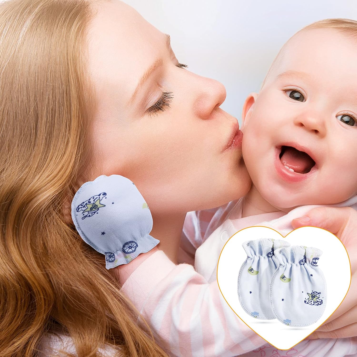 Geyoga 24 Pairs Newborn Baby Mittens No Scratch Mittens Soft Elastic Infant Baby Gloves for 0-6 Months Boy Girl