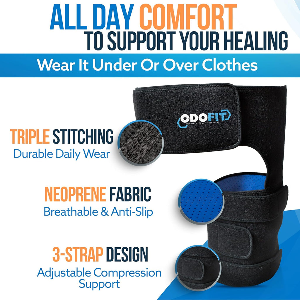 5 in 1 Hip Brace for Women Men Sciatica Pain Relief Devices - Adjustable Groin, Hip Flexor Compression Wrap for Comfortable Thigh, Hamstring & Sciatic Nerve Support, Improved Mobility & Recovery