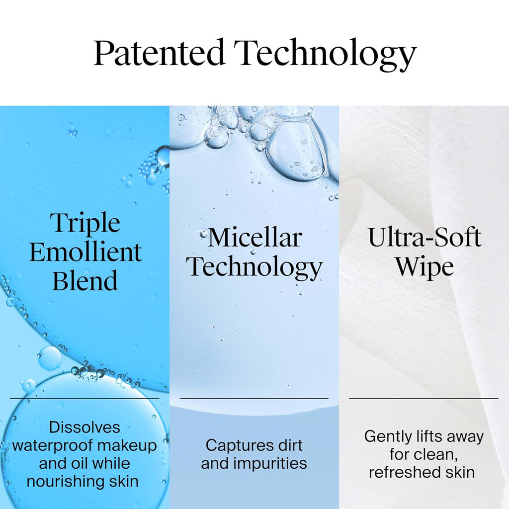 Neutrogena Makeup Remover Wipes Micellar Alcohol-Free Face Towelettes Remove Waterproof Mascara & Oil, Compostable 100% Plant-Based Cloth, Dermatologist & Ophthalmologist Tested, Twin Pack 2 x 25 ct