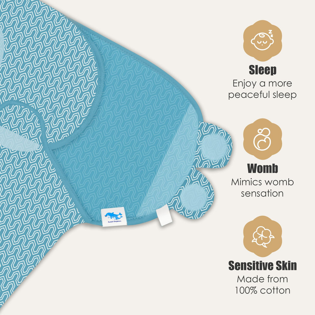 SWEET DOLPHIN 3-Pack Baby Swaddle Sleep Sacks - Newborn Swaddle Blanket with Soft Cotton - Ergonomic Wrap for Boys and Girls, 0-3 Months, Grey