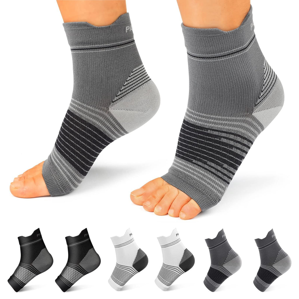 Plantar Fasciitis Sock (6 Pairs) for Men and Women, Compression Foot Sleeves with Arch and Ankle Support, Black, X-Large