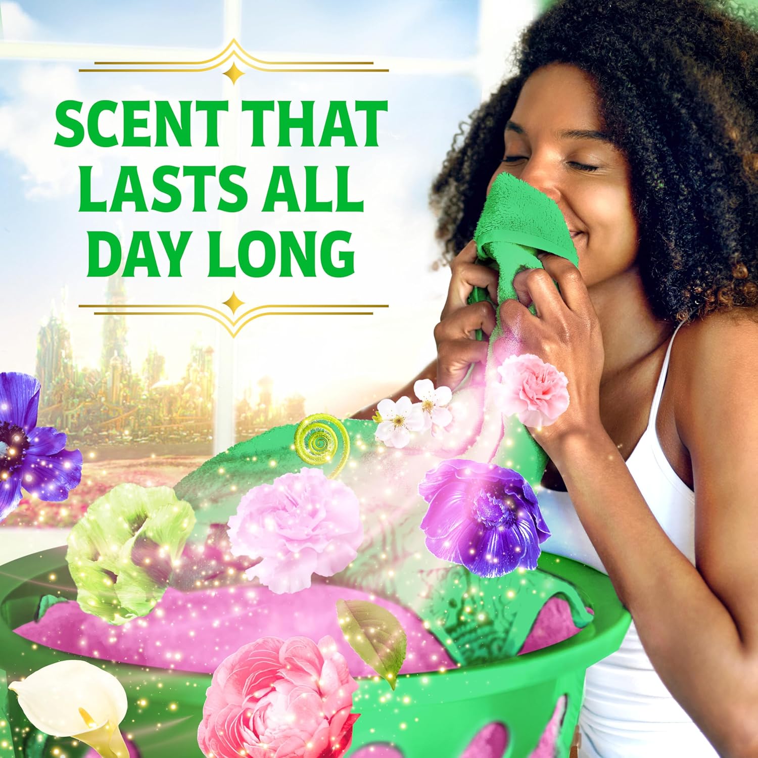 Gain In-Wash Laundry Scent Booster "Wicked: For Good" Limited Edition, Wonderfullest Woods & Beautifical Blossom, 12.2 oz, Fresh Extender + Odor Protection Laundry Beads