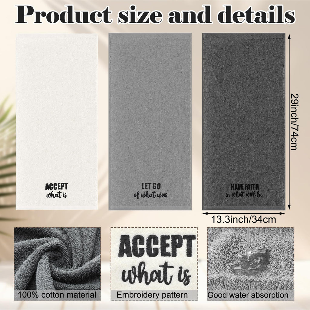 3 Pcs Home Love Family Hand Towels Farmhouse Decorative Embroidered Bathroom Hand Towels Rustic 100% Cotton Brown Hand Towels Set for Boho Bathroom Kitchen Decor