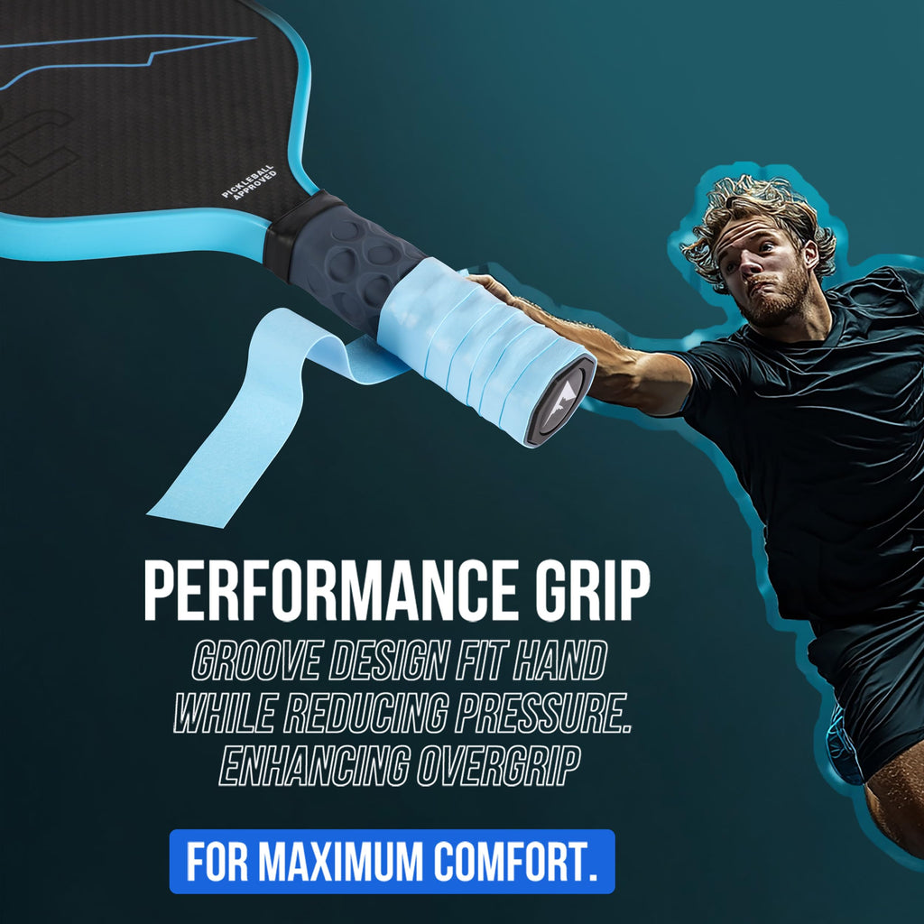 Pickleball Paddle Grip 2 Pack - 5.25" Enhanced Grips for Pickle Ball Grips with Vibration Reduction & Finger Support