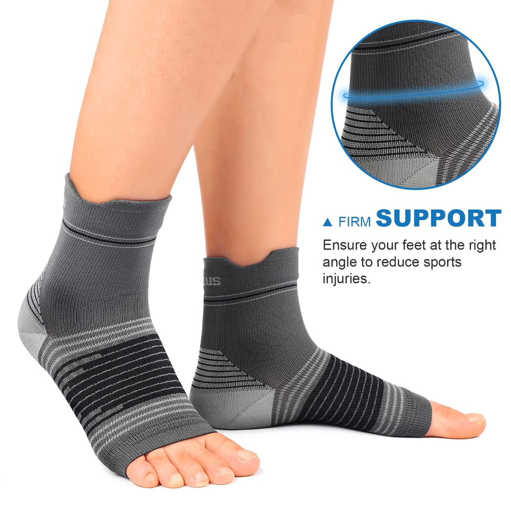 Plantar Fasciitis Sock (6 Pairs) for Men and Women, Compression Foot Sleeves with Arch and Ankle Support, Black, X-Large