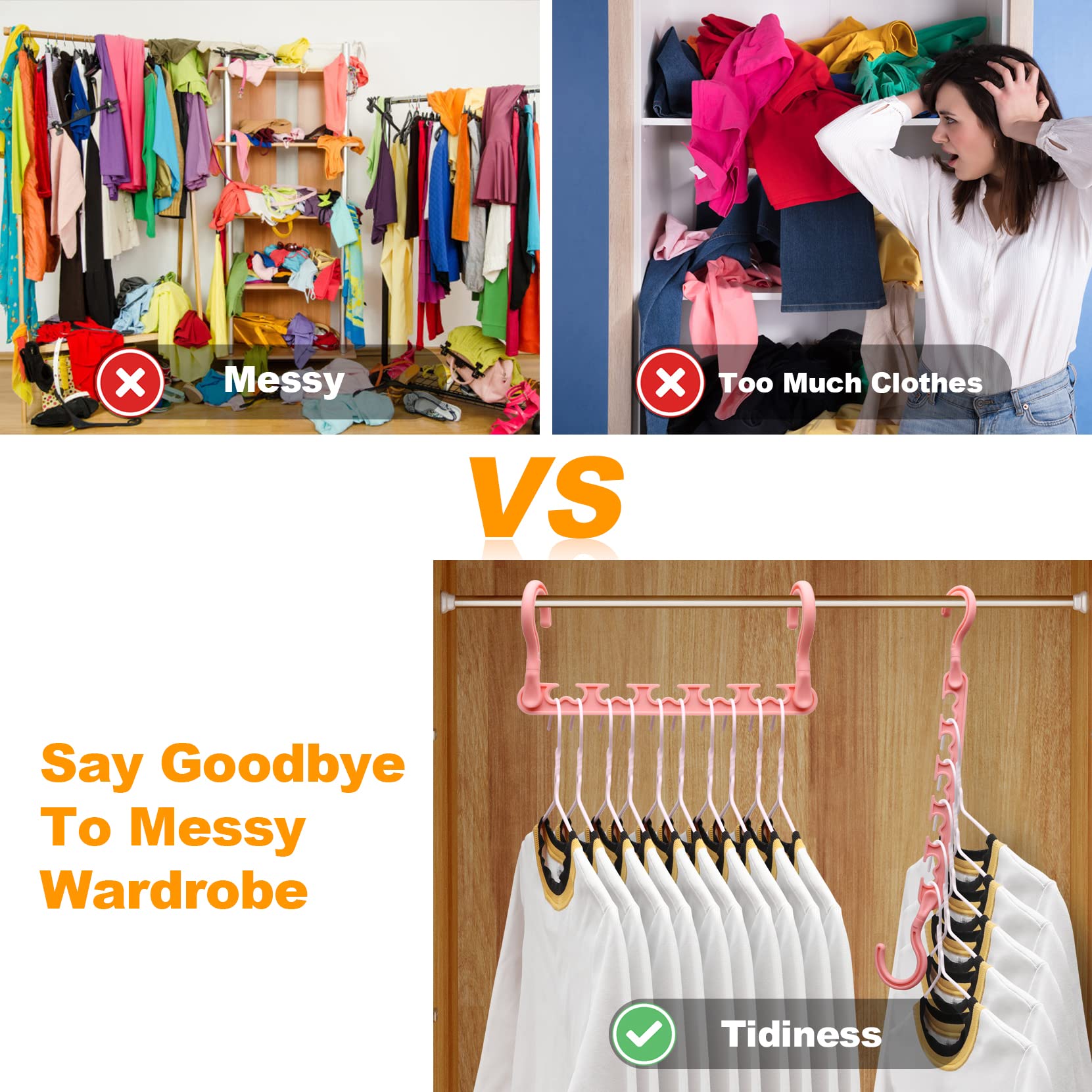 8-Pack-Closet-Organizers-and-Storage,Sturdy Organization-and-Storage-Hangers-Space-Saving for Wardrobe,Dorm-Room-Essentials for College Students Girls Smart Clothes Hanger