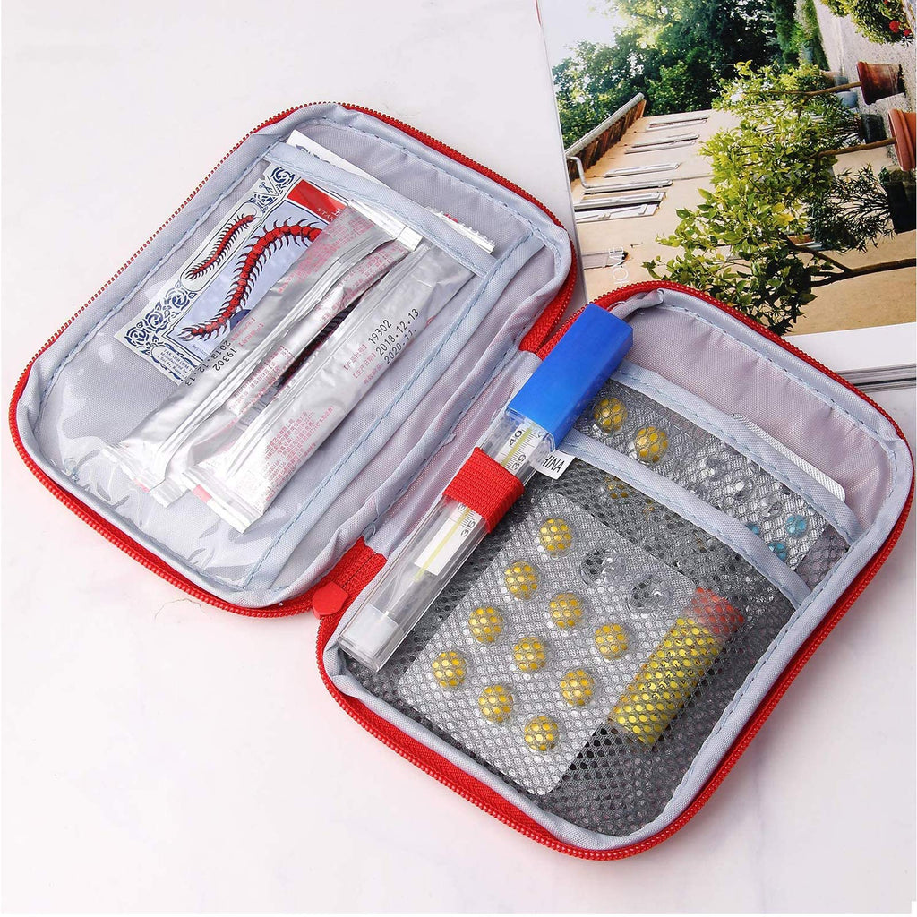 PenyaZo First Aid Bag - First Aid Kit Bag Empty for Home Outdoor Travel Camping Hiking, Mini Empty Medical Storage Bag Portable Pouch (Red)