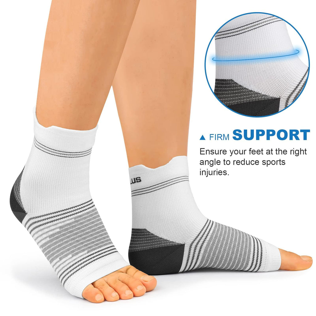 Plantar Fasciitis Sock (6 Pairs) for Men and Women, Compression Foot Sleeves with Arch and Ankle Support, Black, X-Large