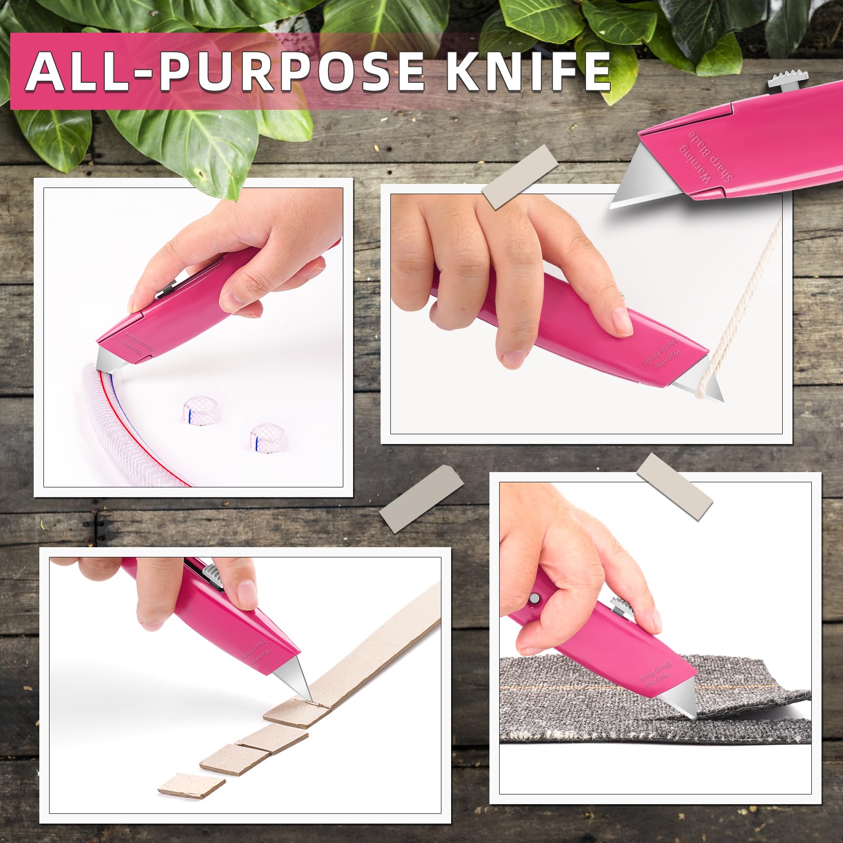 DIYSELF 2Pack Utility Knife Box Cutter Retractable Razor Blade Heavy Duty Box Cutters Knife PVC Pipe Cutter (Red)