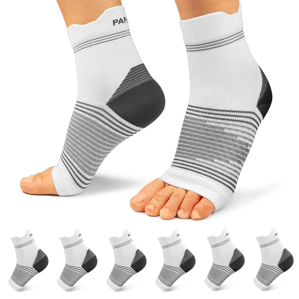 Plantar Fasciitis Sock (6 Pairs) for Men and Women, Compression Foot Sleeves with Arch and Ankle Support, Black, X-Large