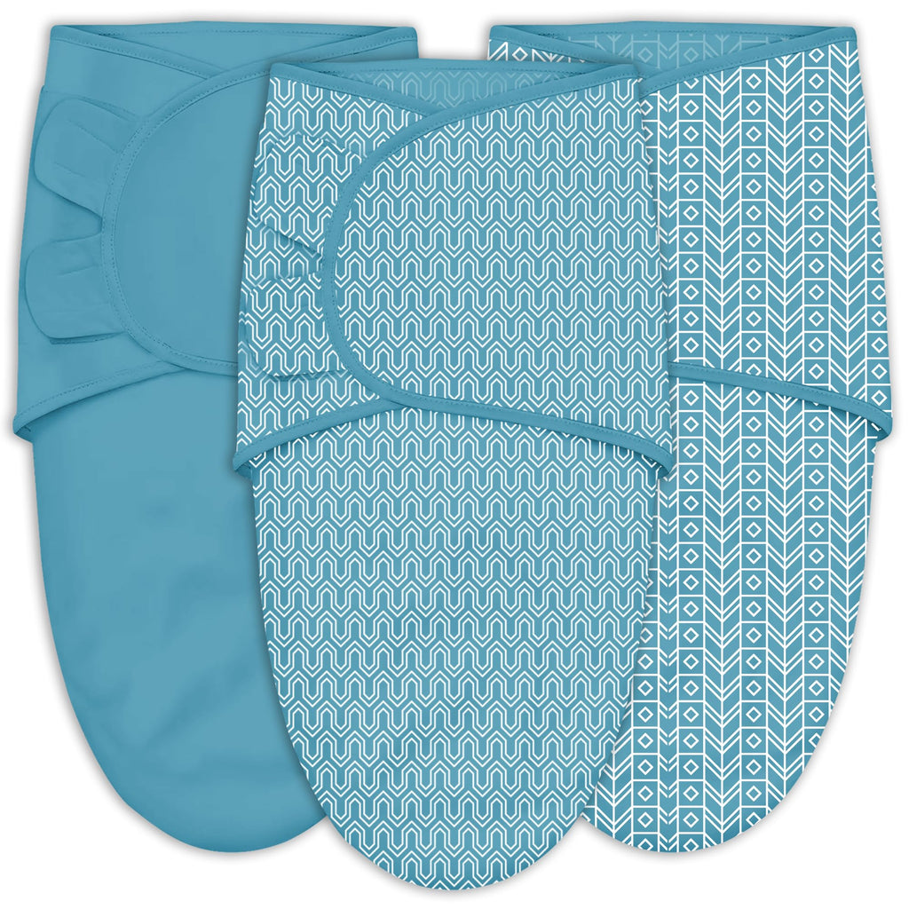 SWEET DOLPHIN 3-Pack Baby Swaddle Sleep Sacks - Newborn Swaddle Blanket with Soft Cotton - Ergonomic Wrap for Boys and Girls, 0-3 Months, Grey