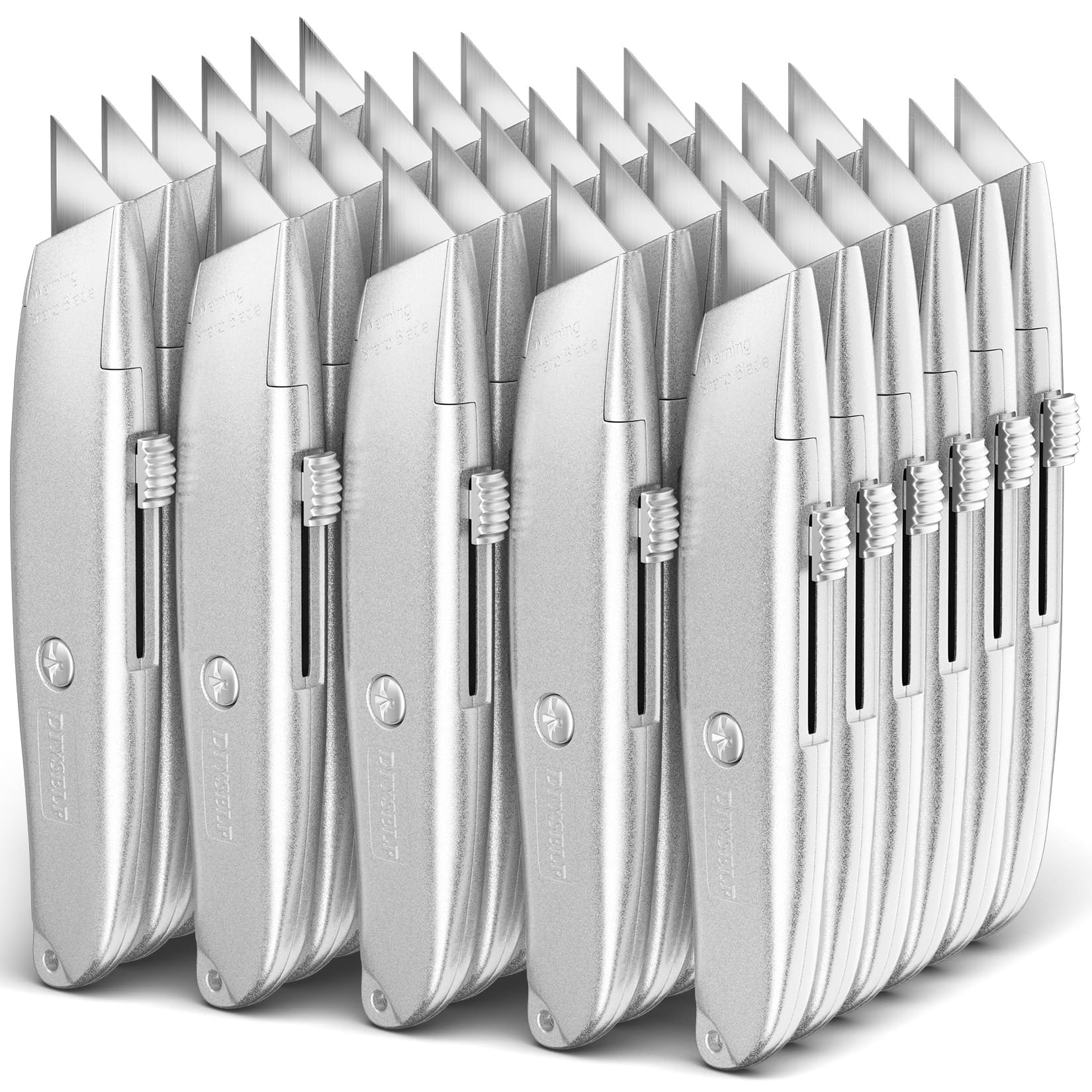 DIYSELF 2Pack Utility Knife Box Cutter Retractable Razor Blade Heavy Duty Box Cutters Knife PVC Pipe Cutter (Red)