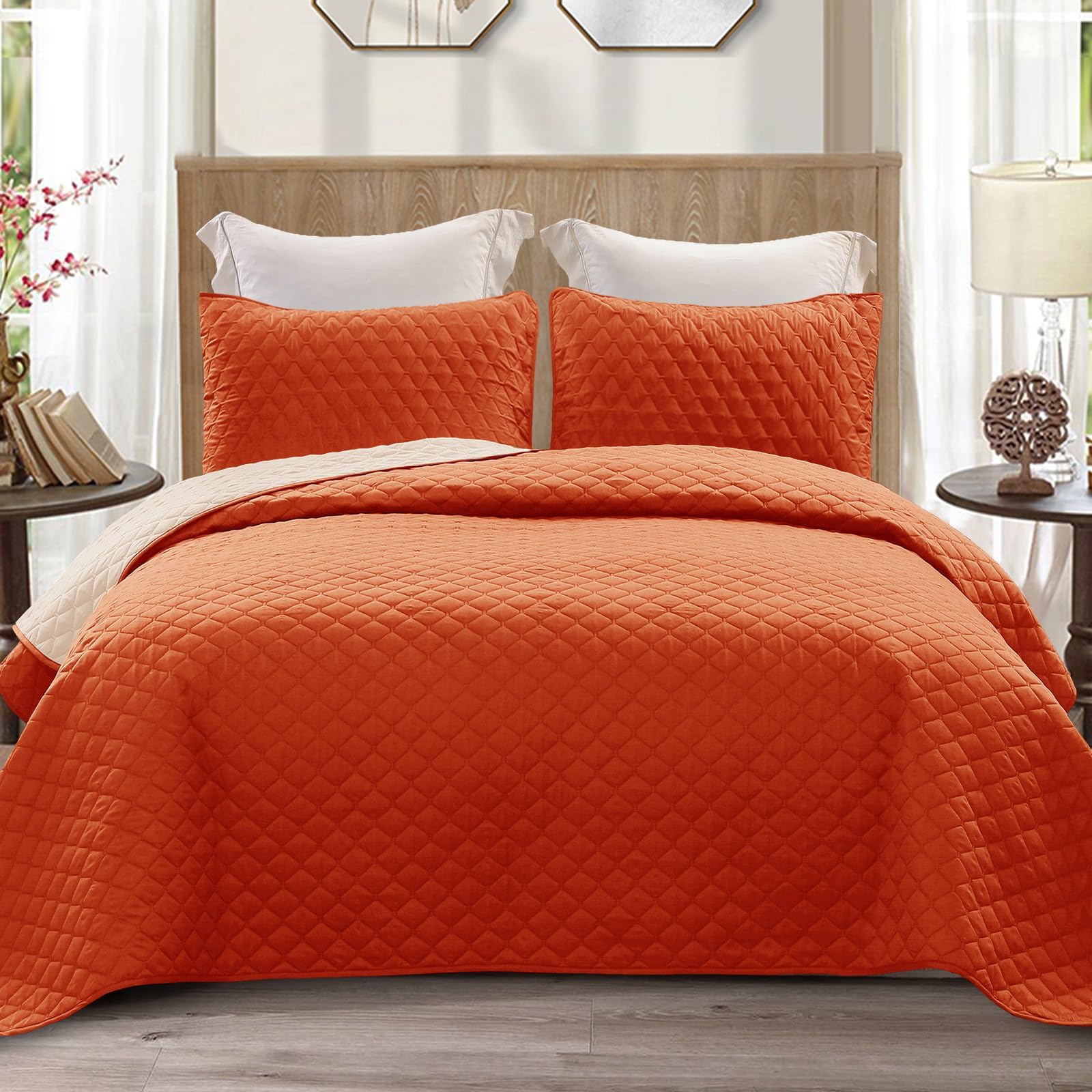 Exclusivo Mezcla Reversible Full Queen Quilt Bedding Set with Pillow Shams, Lightweight Quilts Queen Size, Soft Bedspreads Bed Coverlets for All Seasons - (Lilac Ash, 90"x96")