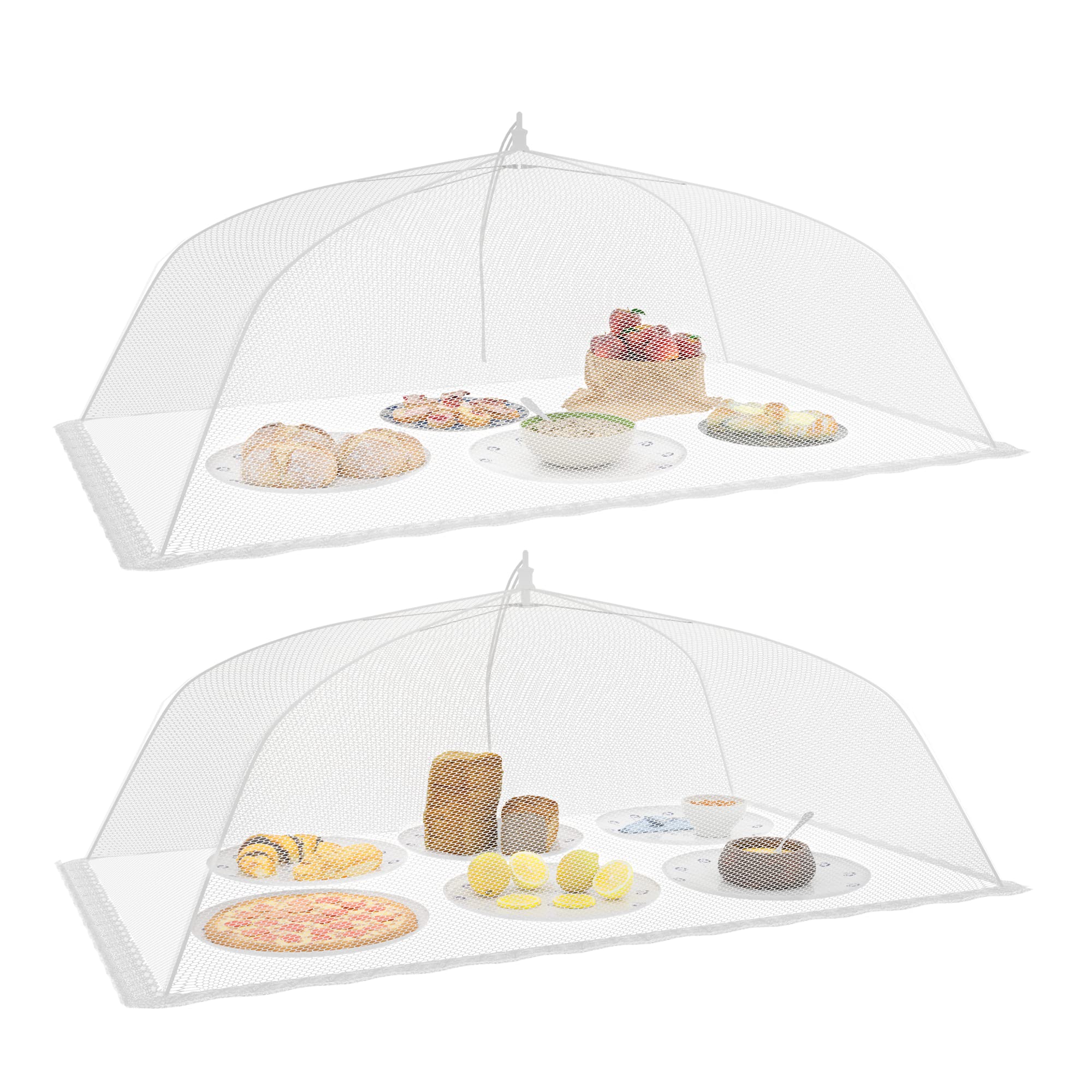 Simply Genius Pop-Up Mesh Food Covers - 17 x 17 in, White, 6 Pack, Large & Tall - Reusable & Collapsible Food Tents for Outdoor Serving