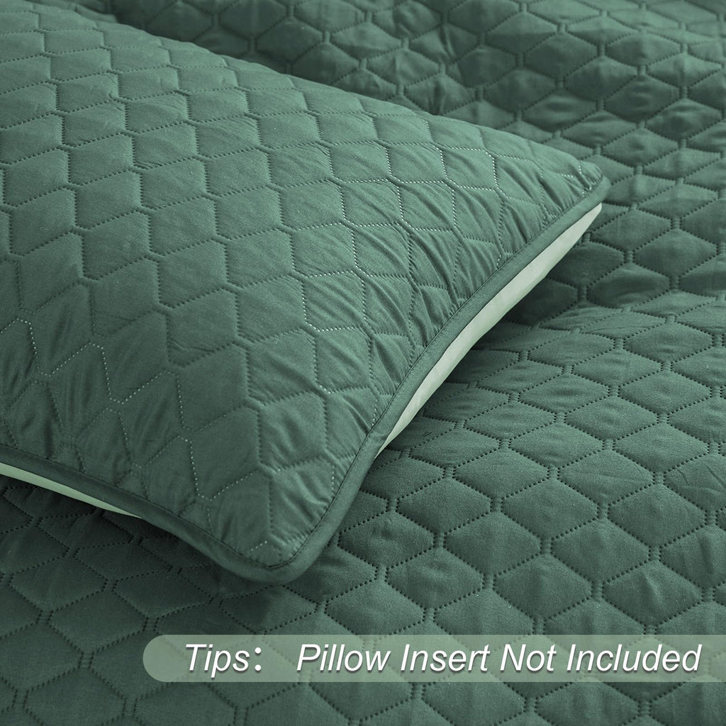 Exclusivo Mezcla Reversible Full Queen Quilt Bedding Set with Pillow Shams, Lightweight Quilts Queen Size, Soft Bedspreads Bed Coverlets for All Seasons - (Lilac Ash, 90"x96")