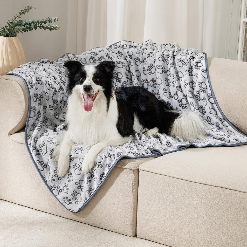 Luciphia 1 Pack 3 Blankets Super Soft Fluffy Premium Fleece Pet Blanket Flannel Throw for Dog Puppy Cat Paw Brown/Pink/White Small(23x16 inch)