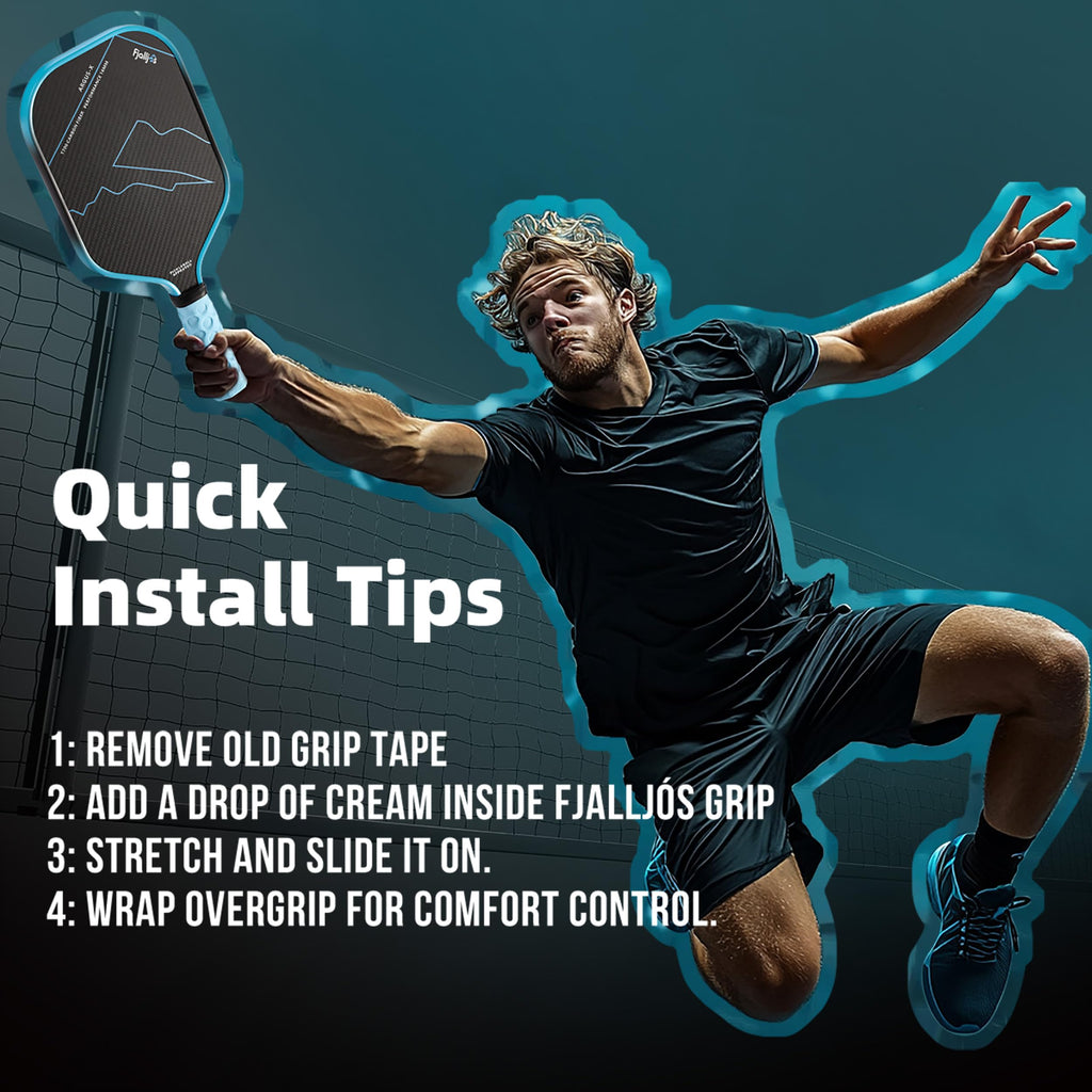 Pickleball Paddle Grip 2 Pack - 5.25" Enhanced Grips for Pickle Ball Grips with Vibration Reduction & Finger Support