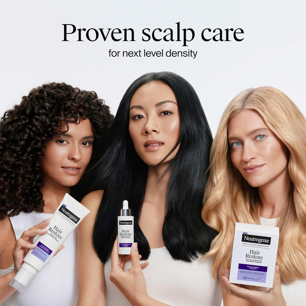 Neutrogena Hair Restore Advanced Growth Support Serum, Hair & Scalp Treatment with Micro-Peptide XP Complex to Revitalize Roots, Nourish Scalp, & Enhance Visible Hair Density, 1.7 fl. oz